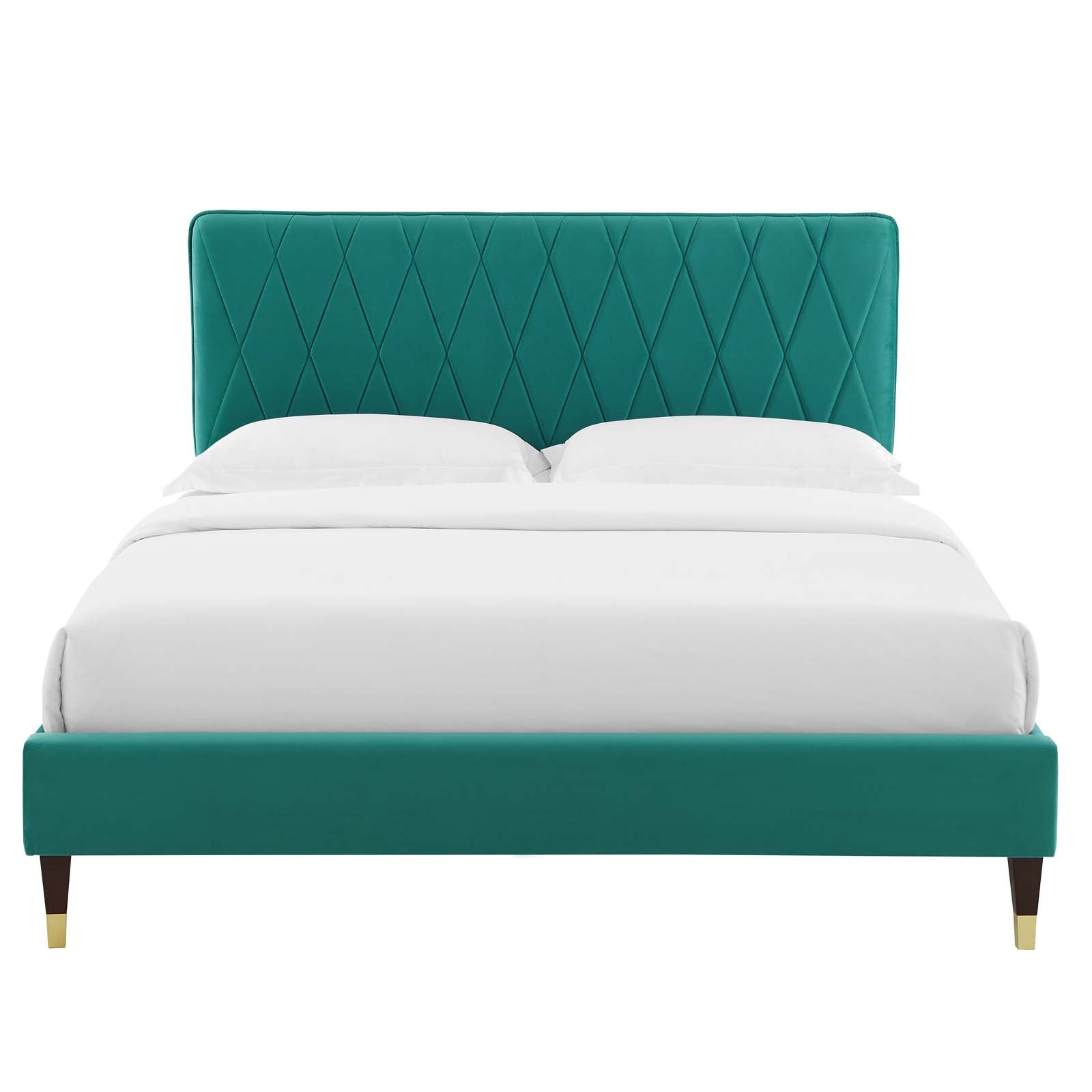 Modway Phillipa Performance Velvet Queen Platform Bed - MOD-6707 | Beds | Modishstore - 49