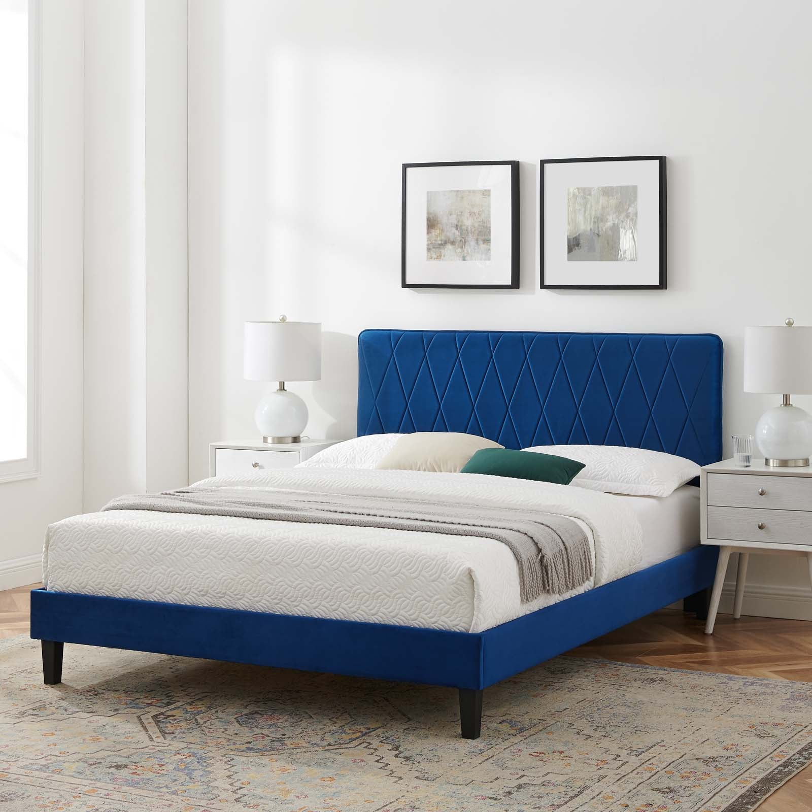 Modway Phillipa Performance Velvet Queen Platform Bed - MOD-6708 | Beds | Modishstore - 64