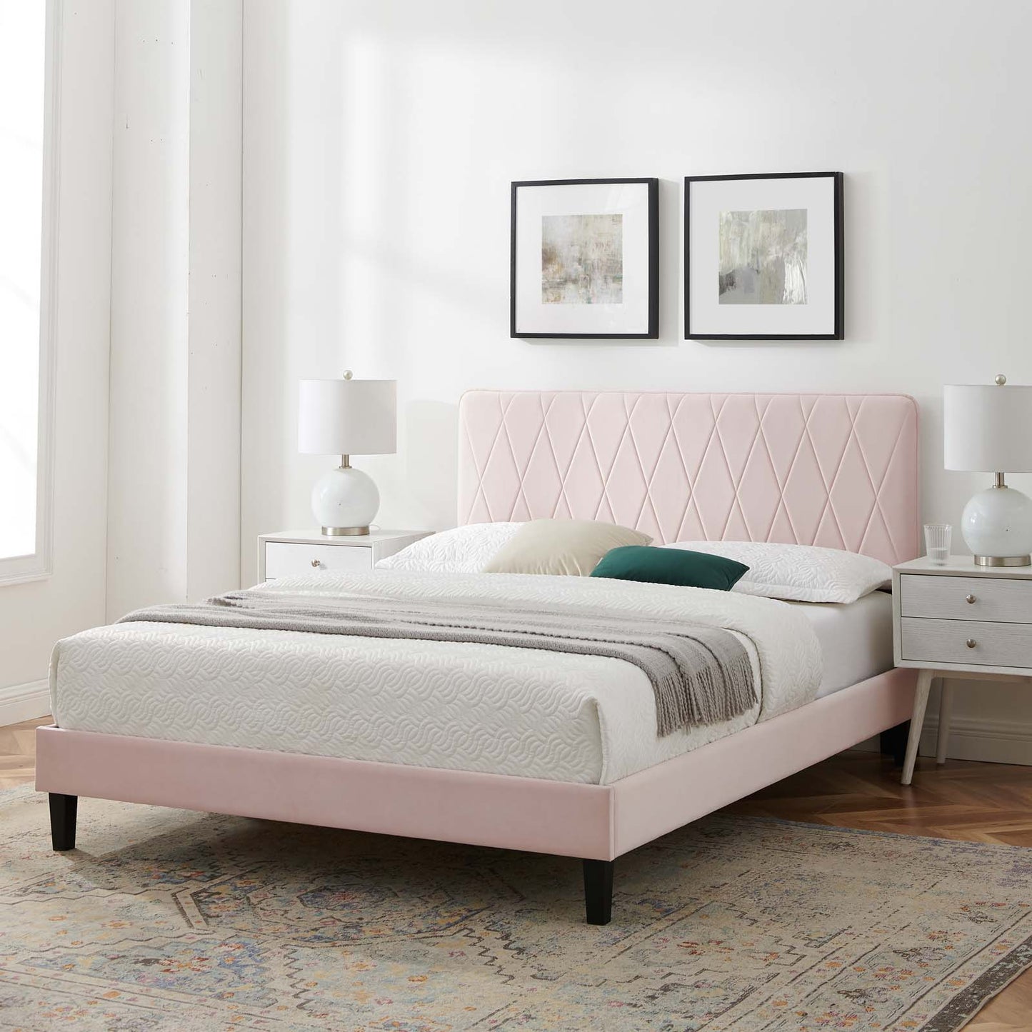 Modway Phillipa Performance Velvet Queen Platform Bed - MOD-6708 | Beds | Modishstore - 59