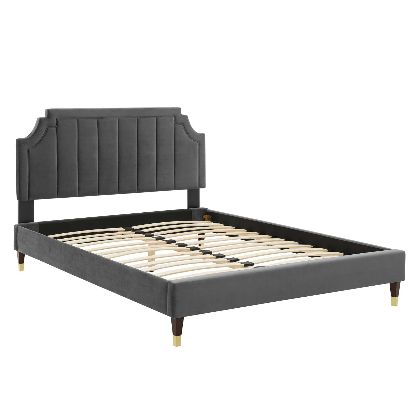 Modway Sienna Performance Velvet Queen Platform Bed - MOD-6713 | Beds | Modishstore - 3