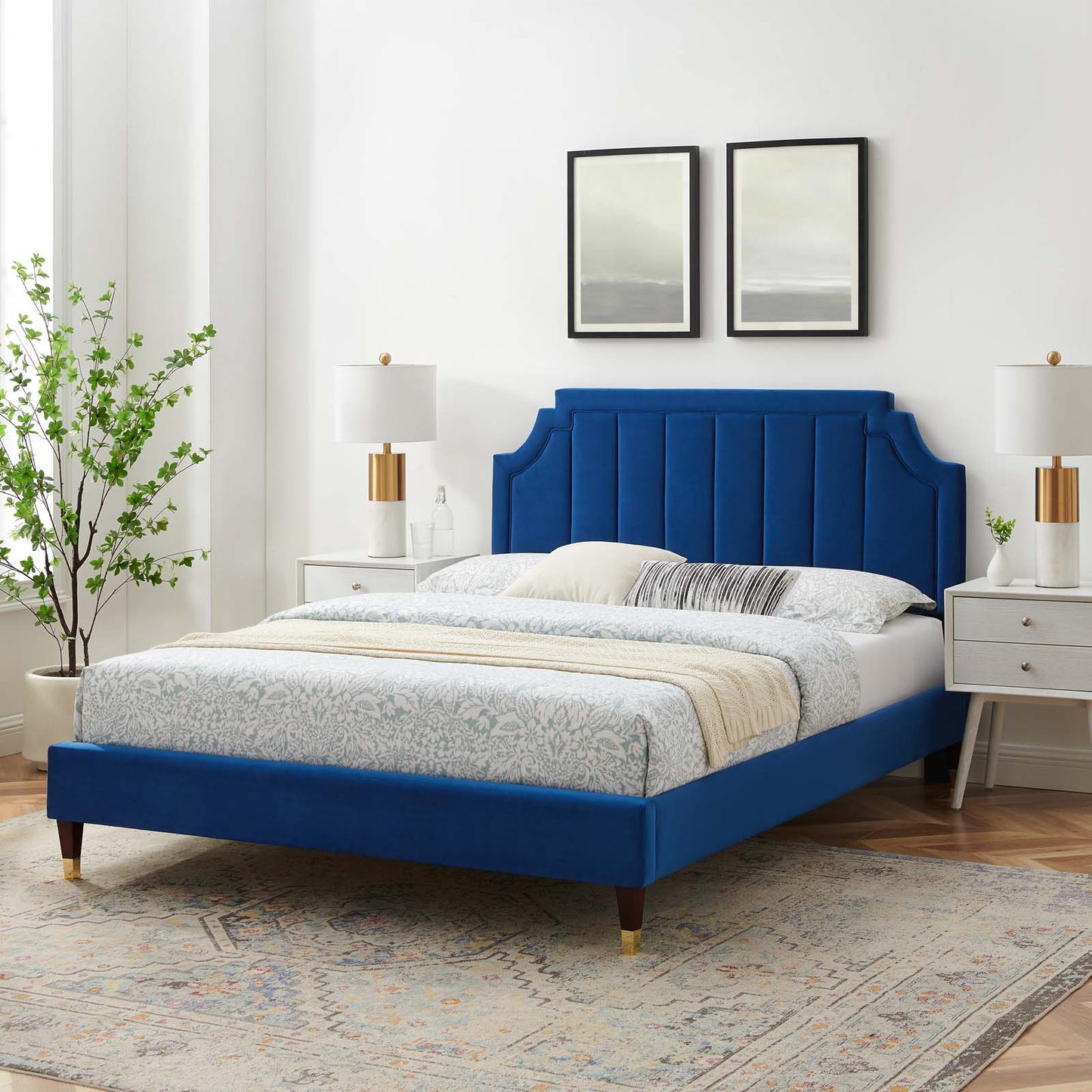 Modway Sienna Performance Velvet Queen Platform Bed - MOD-6713 | Beds | Modishstore - 64