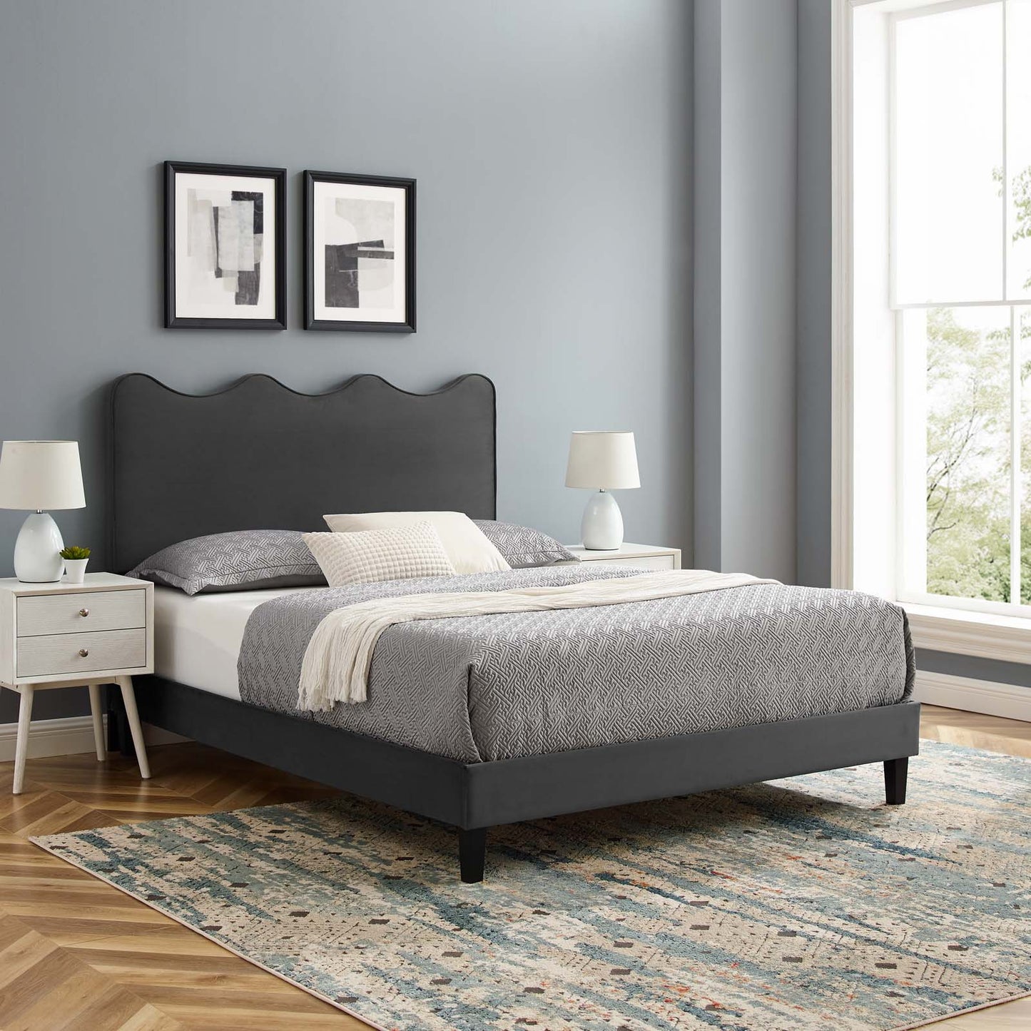 Current Performance Velvet Full Platform Bed By Modway - MOD-6732 | Beds | Modishstore - 1