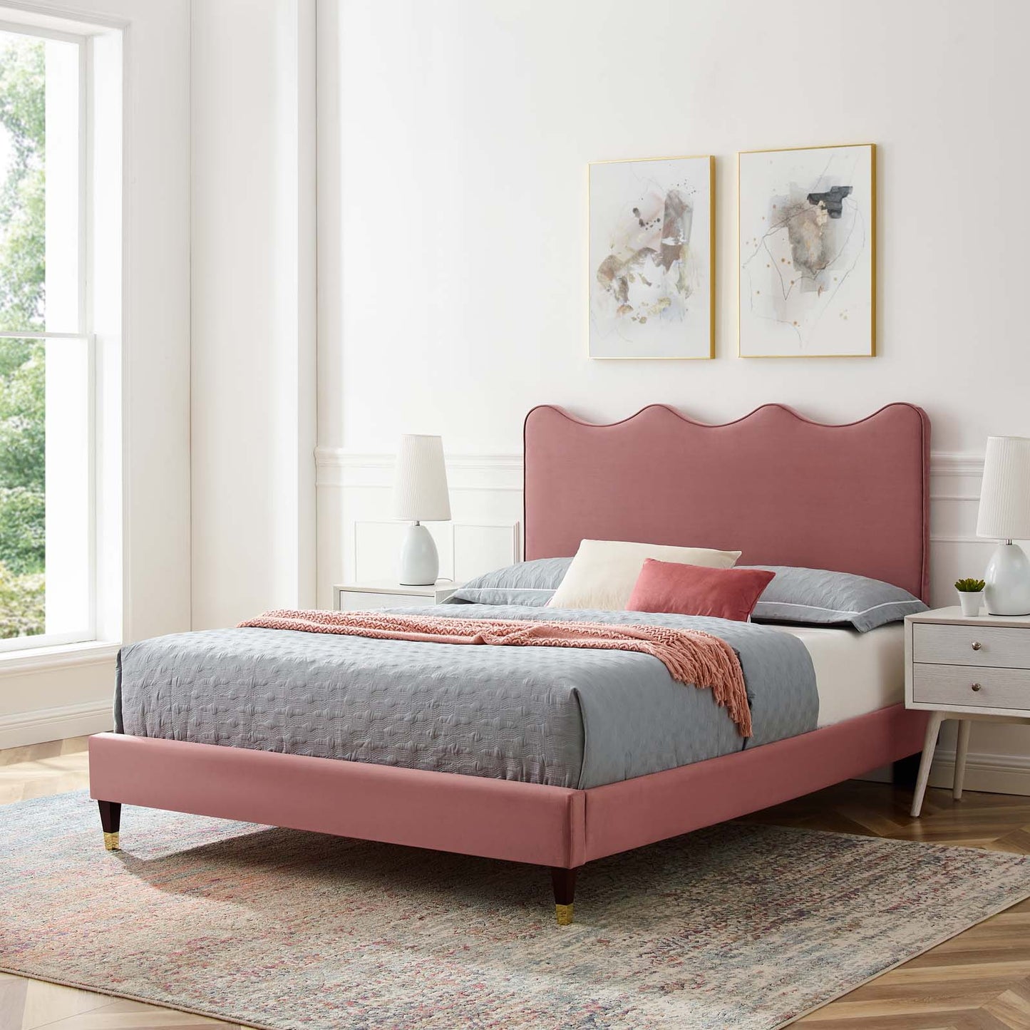 Current Performance Velvet Queen Platform Bed By Modway - MOD-6734 | Beds | Modishstore - 15