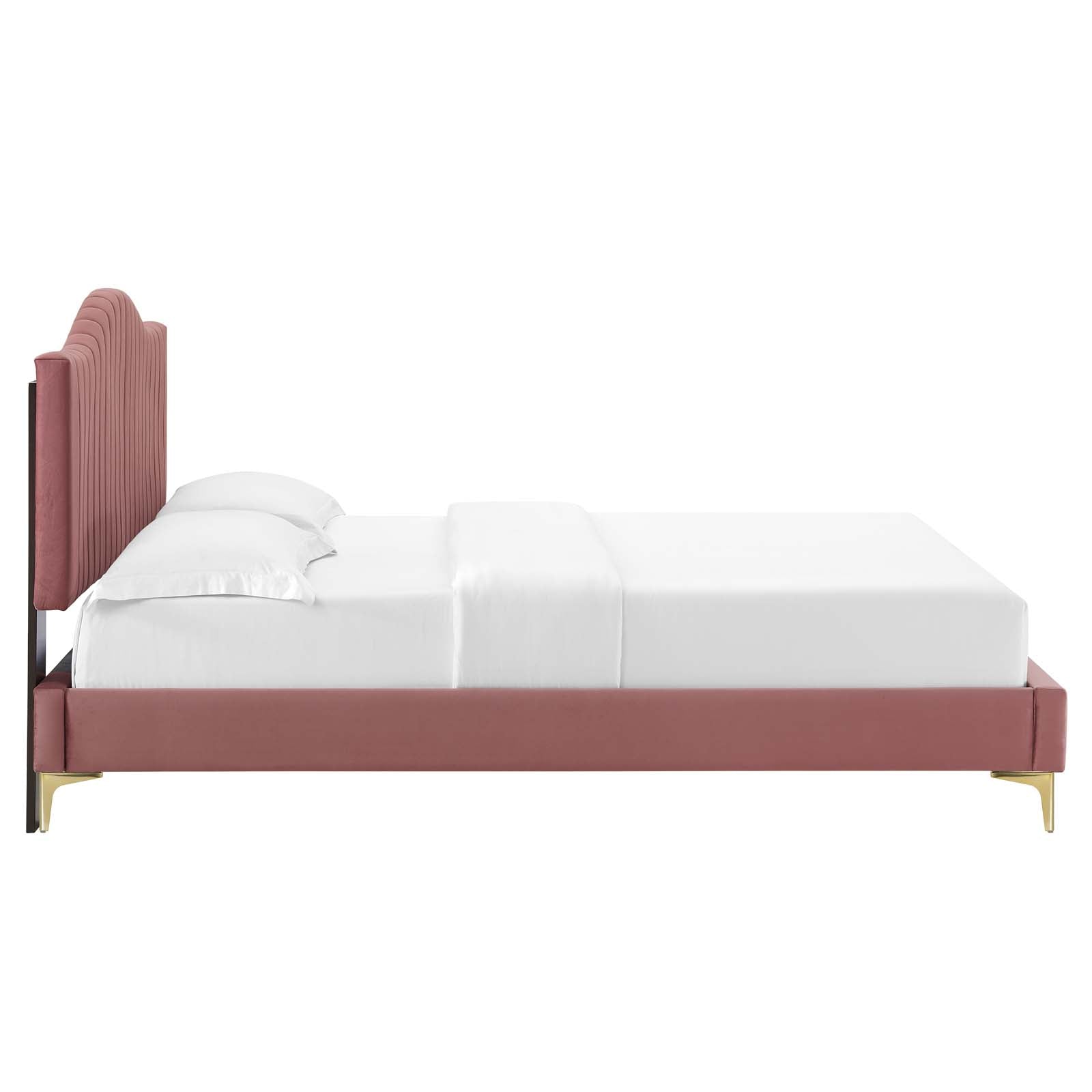 Modway Juniper Channel Tufted Performance Velvet Queen Platform Bed - MOD-6739 | Beds | Modishstore - 14