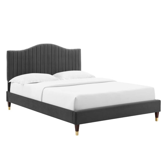 Juniper Channel Tufted Performance Velvet Full Platform Bed By Modway - MOD-6746 | Beds | Modishstore - 1