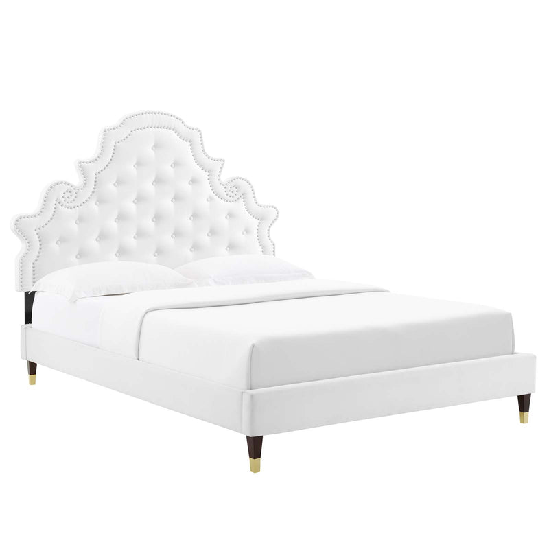 Modway Gwyneth Tufted Performance Velvet Queen Platform Bed - MOD-6752 | Beds | Modishstore - 58