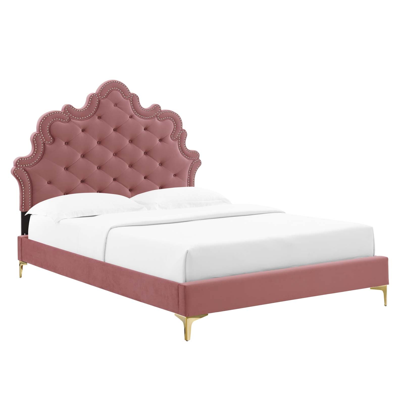 Modway Gwyneth Tufted Performance Velvet Twin Platform Bed - MOD-6754 | Beds | Modishstore - 9