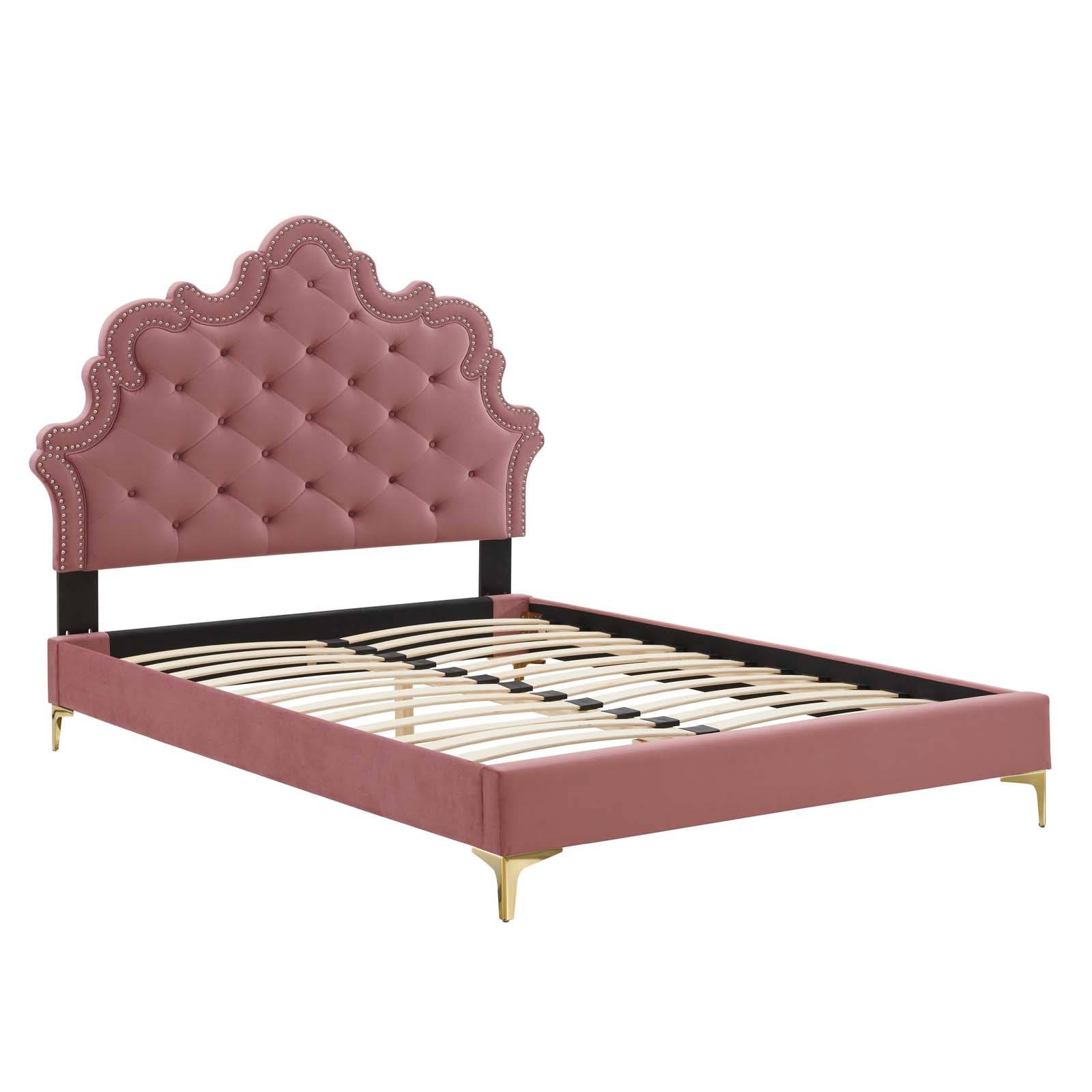 Modway Gwyneth Tufted Performance Velvet Twin Platform Bed - MOD-6754 | Beds | Modishstore - 10