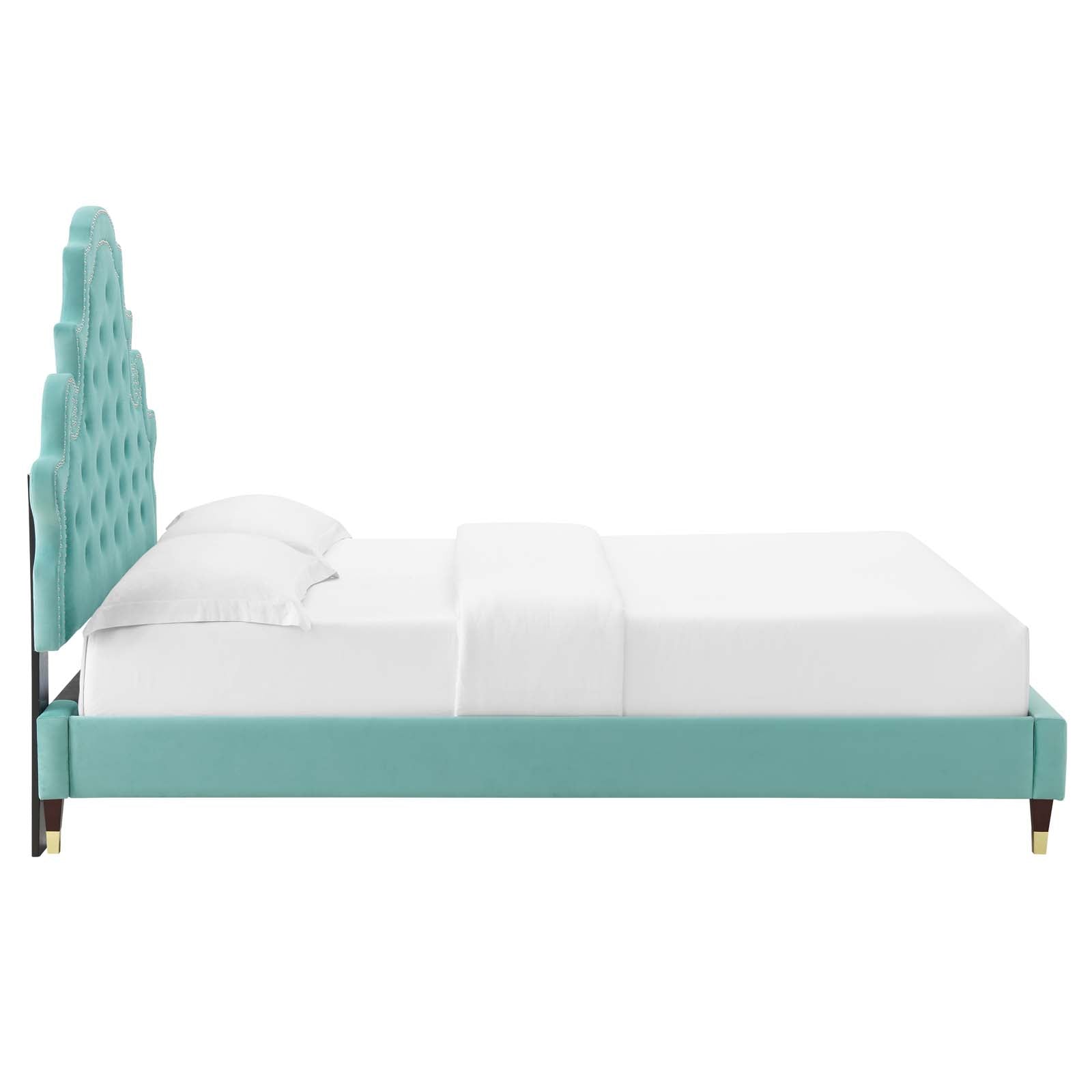 Modway Gwyneth Tufted Performance Velvet Twin Platform Bed | Beds | Modishstore-28