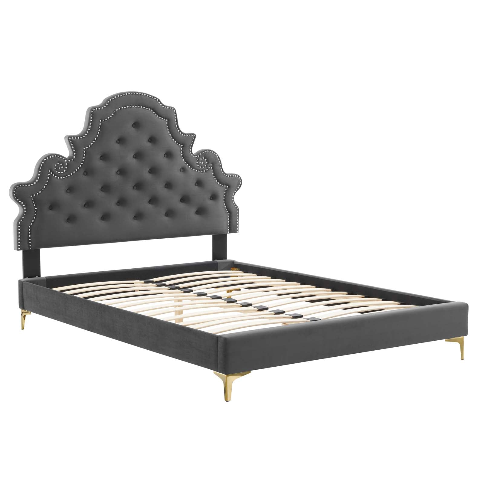 Modway Gwyneth Tufted Performance Velvet King Platform Bed - MOD-6760 | Beds | Modishstore - 3