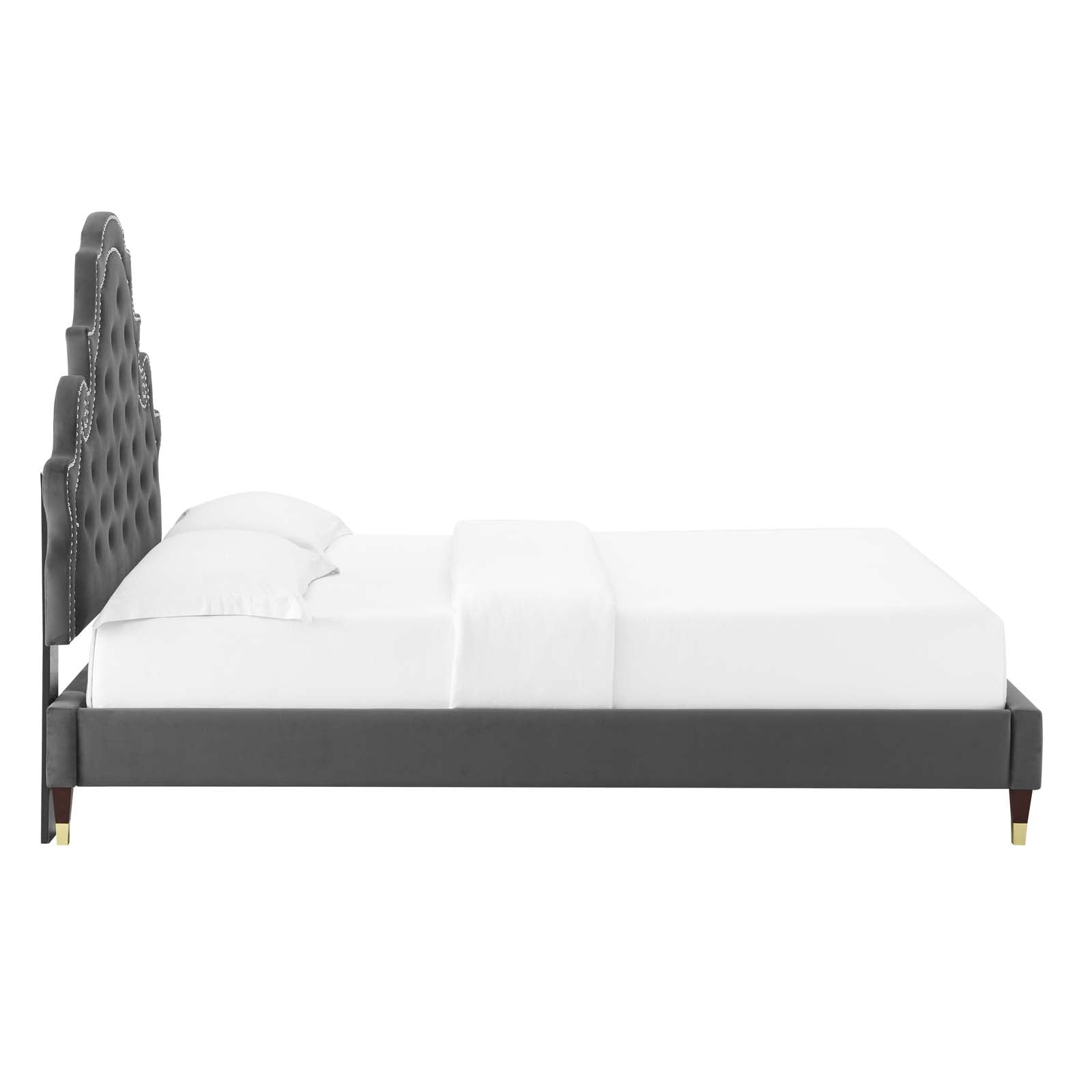 Modway Gwyneth Tufted Performance Velvet King Platform Bed - MOD-6761 | Beds | Modishstore - 6