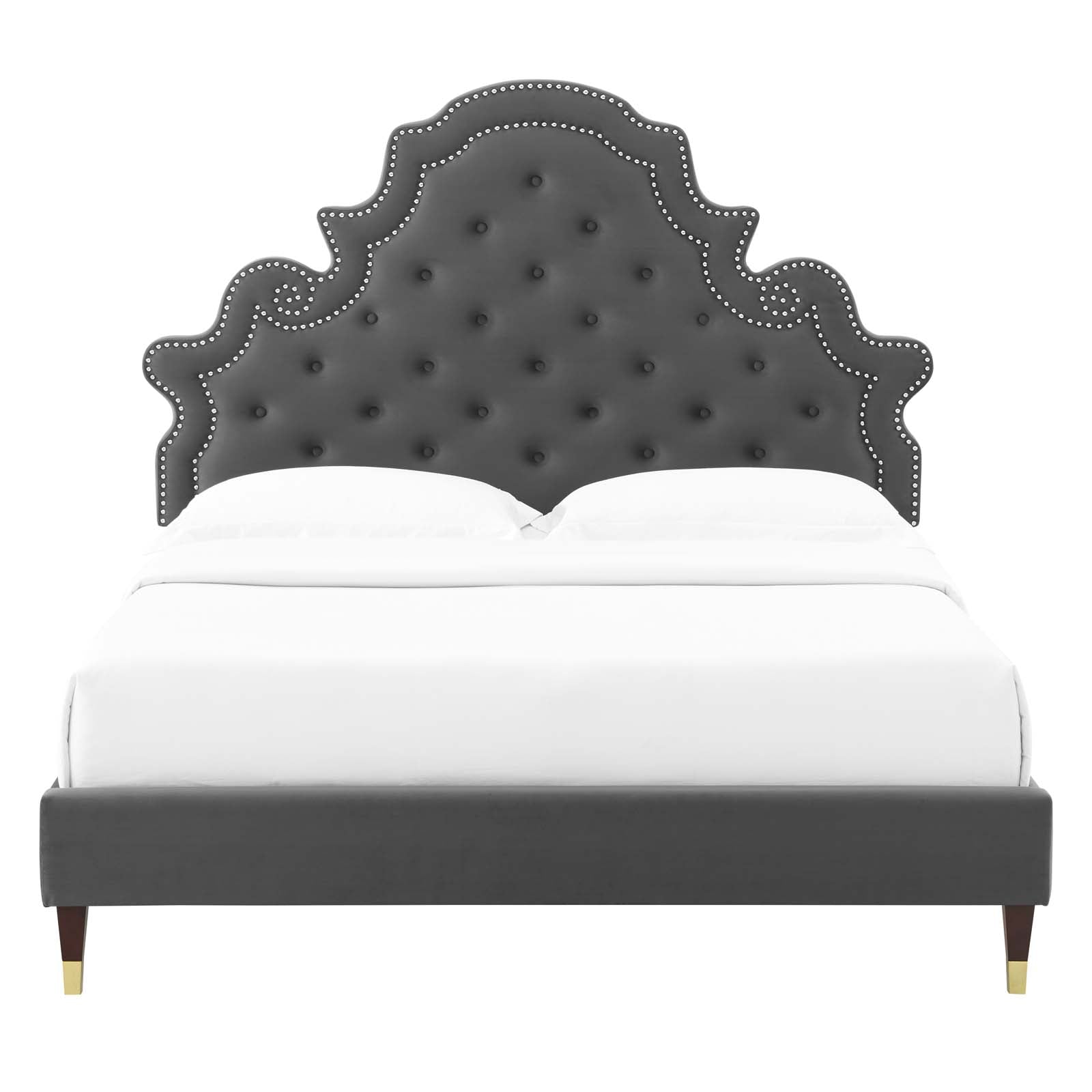 Modway Gwyneth Tufted Performance Velvet King Platform Bed - MOD-6761 | Beds | Modishstore - 7