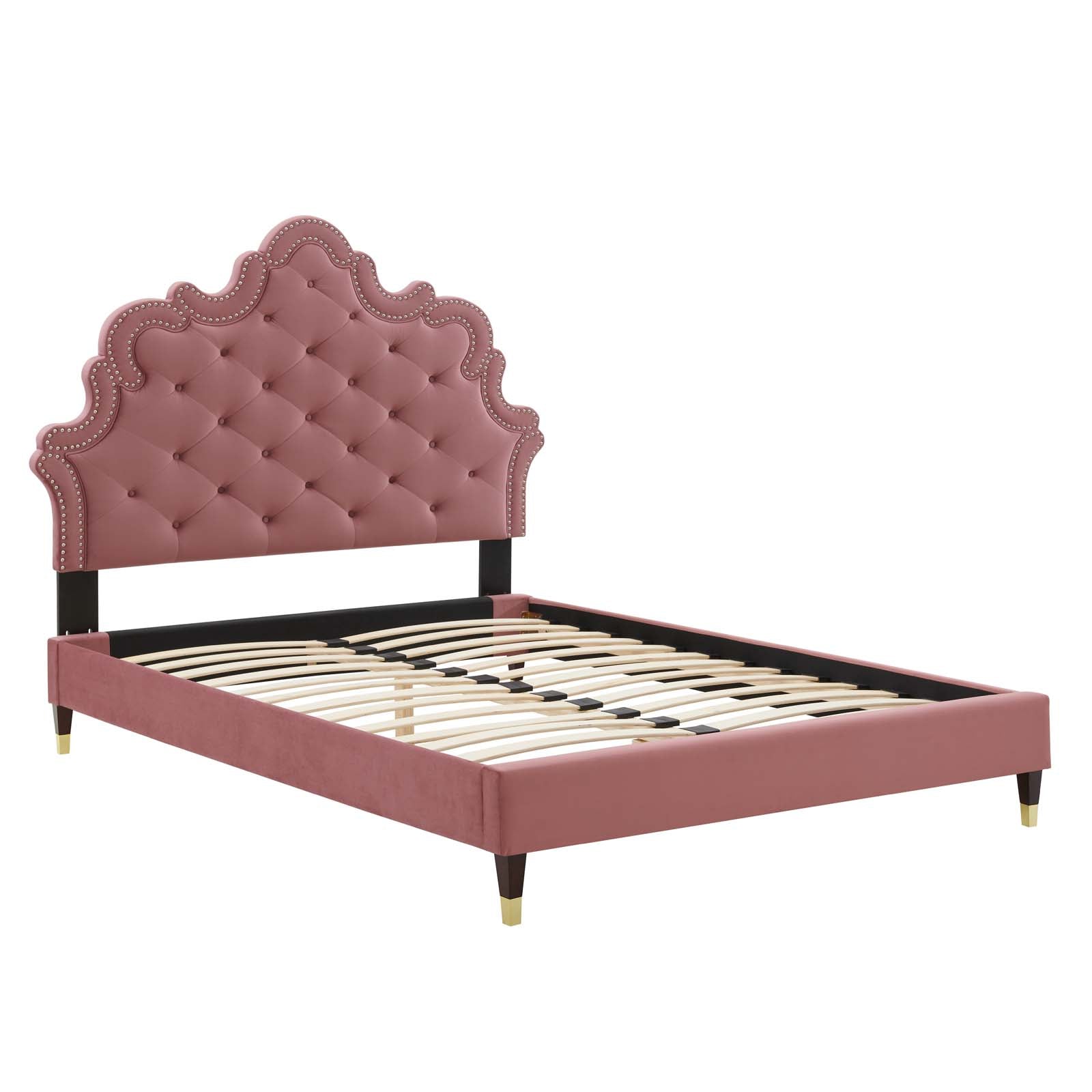 Modway Gwyneth Tufted Performance Velvet King Platform Bed - MOD-6761 | Beds | Modishstore - 10