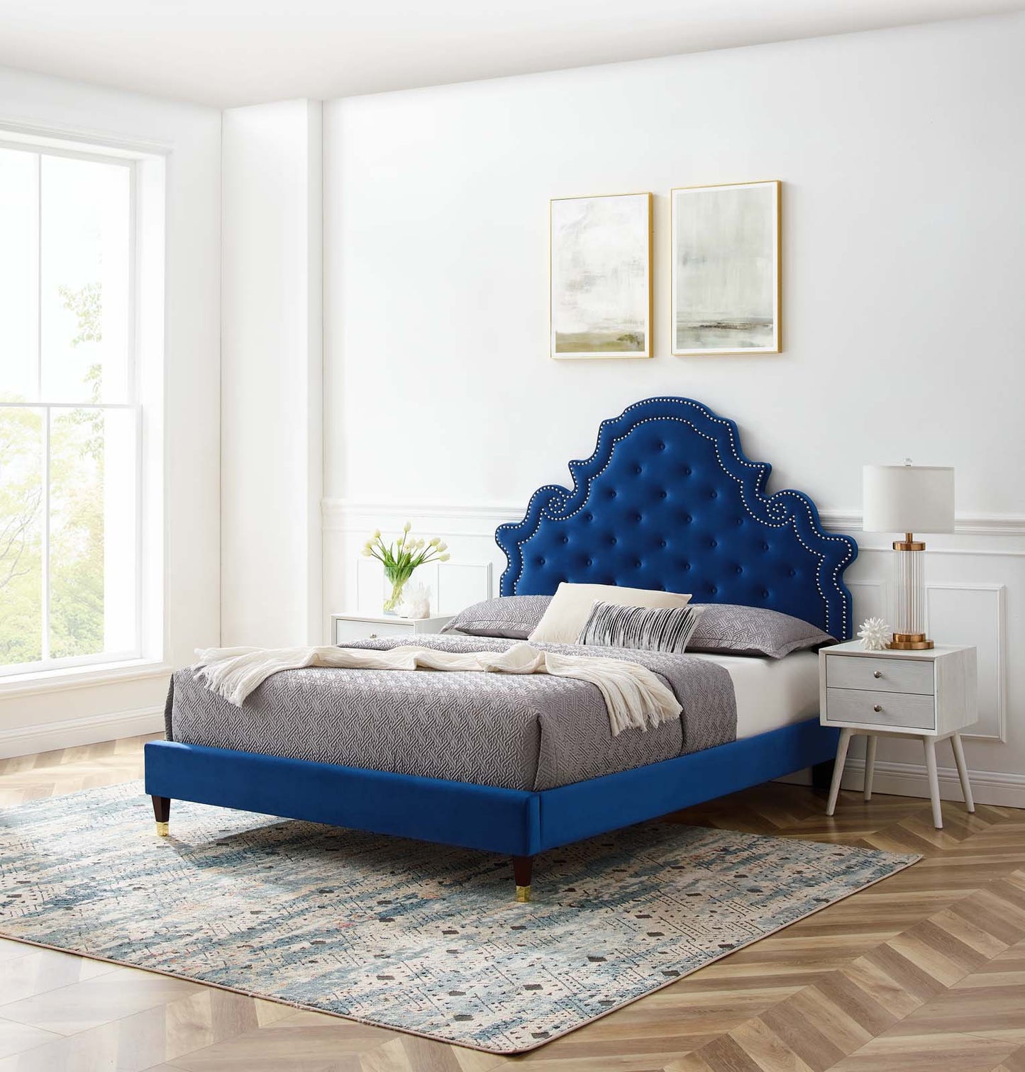 Modway Gwyneth Tufted Performance Velvet King Platform Bed - MOD-6761 | Beds | Modishstore - 64