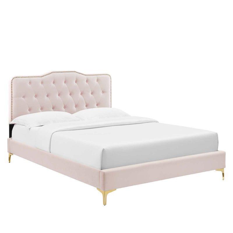 Amber Performance Velvet Queen Platform Bed By Modway - MOD-6775 | Beds | Modishstore - 76