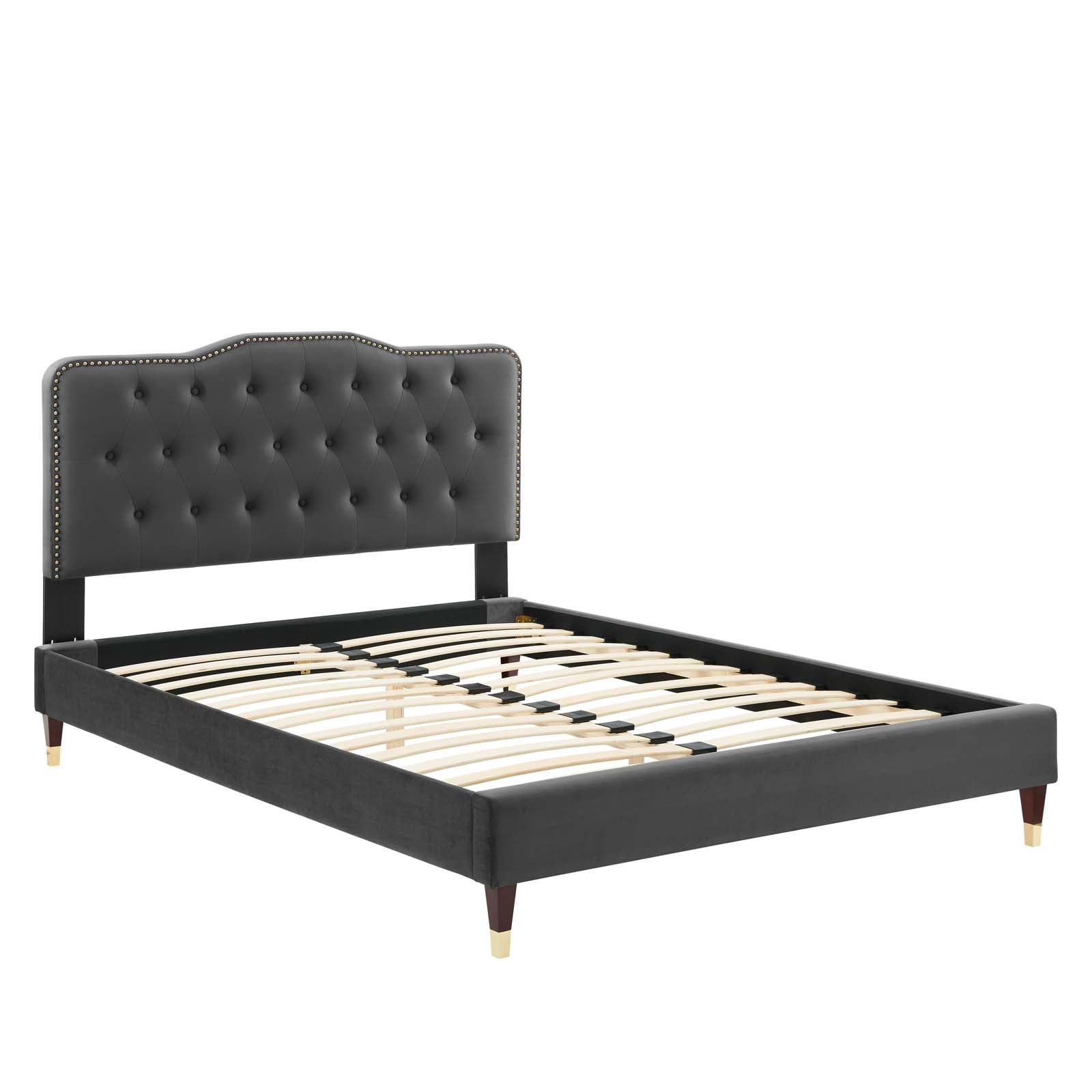 Amber Performance Velvet Queen Platform Bed By Modway - MOD-6776 | Beds | Modishstore - 9