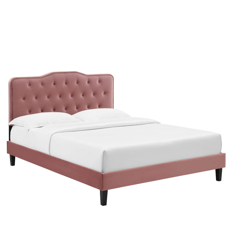 Amber Performance Velvet Queen Platform Bed By Modway - MOD-6777 | Beds | Modishstore - 15