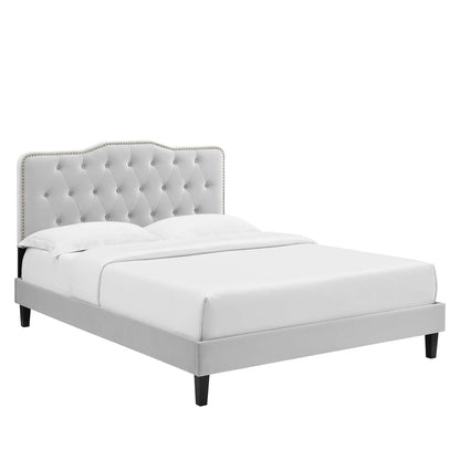 Amber Performance Velvet Queen Platform Bed By Modway - MOD-6777 | Beds | Modishstore - 29