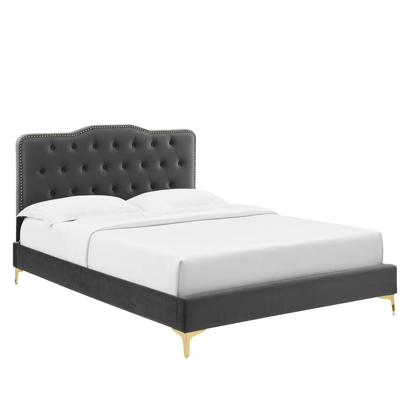 Amber Tufted Performance Velvet Twin Platform Bed By Modway - MOD-6778 | Beds | Modishstore - 1