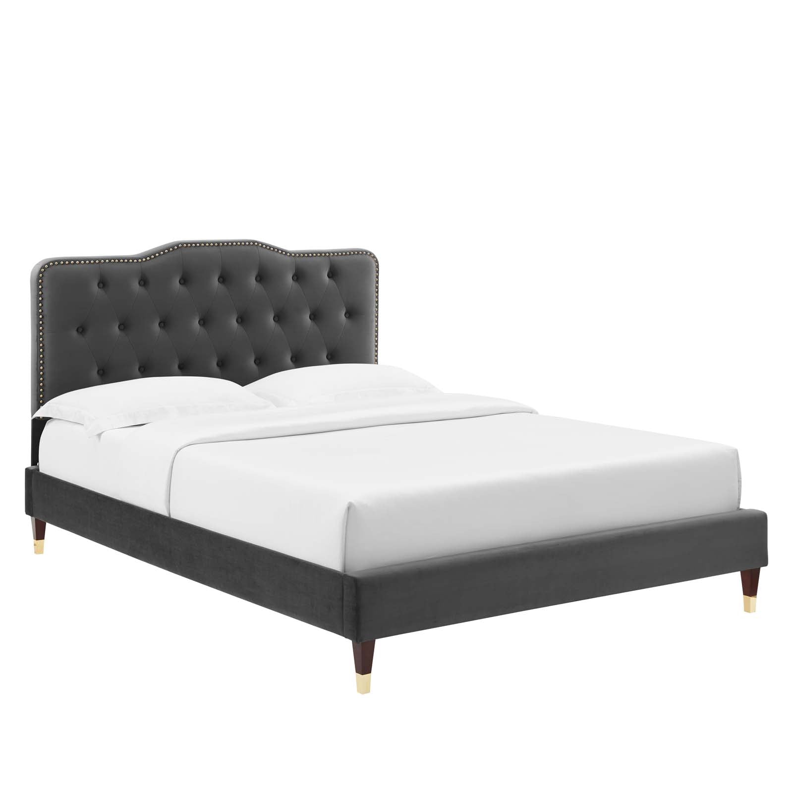 Amber Performance Velvet Twin Platform Bed By Modway - MOD-6779 | Beds | Modishstore - 1