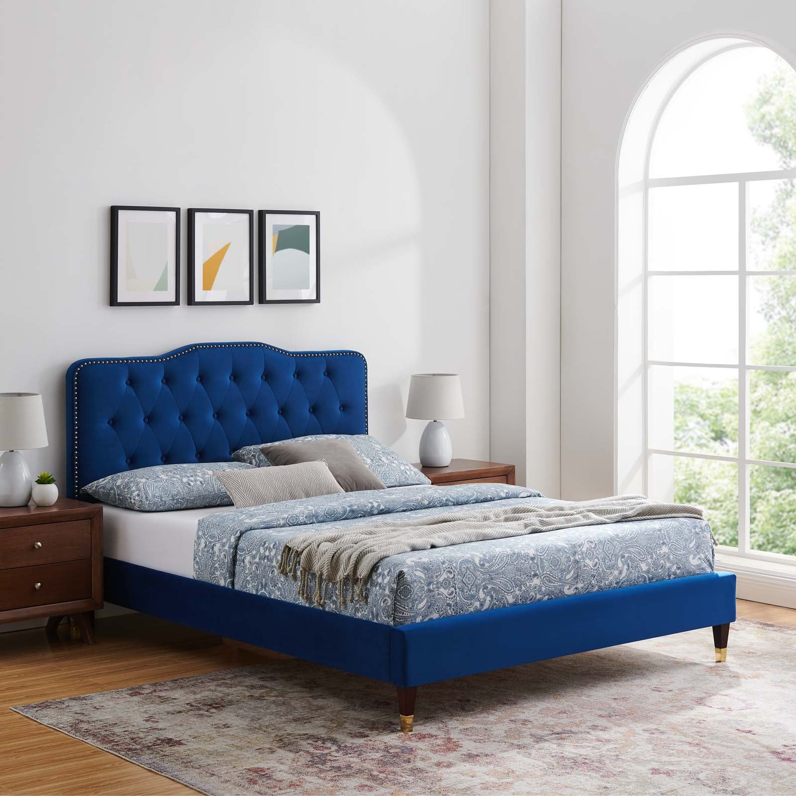 Amber Performance Velvet Twin Platform Bed By Modway - MOD-6779 | Beds | Modishstore - 64