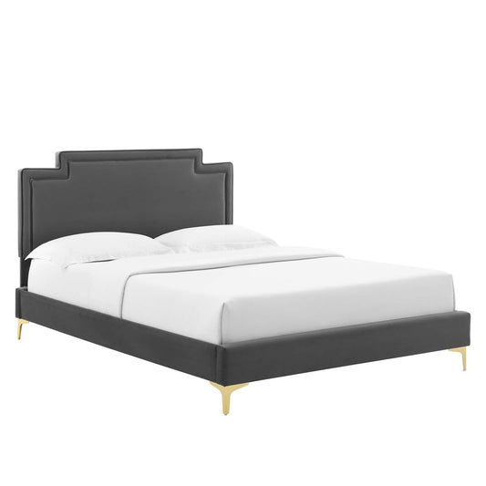 Liva Performance Velvet Twin Bed By Modway - MOD-6791 | Beds | Modishstore - 1