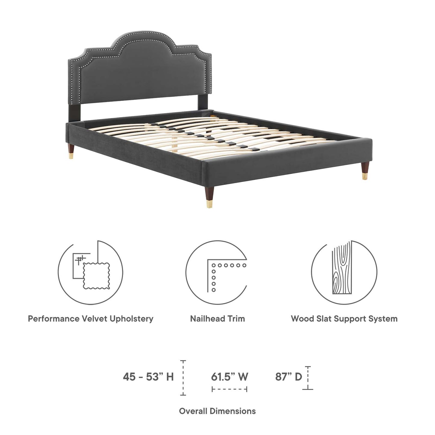 Aviana Performance Velvet Twin Bed By Modway - MOD-6794 | Beds | Modishstore - 10