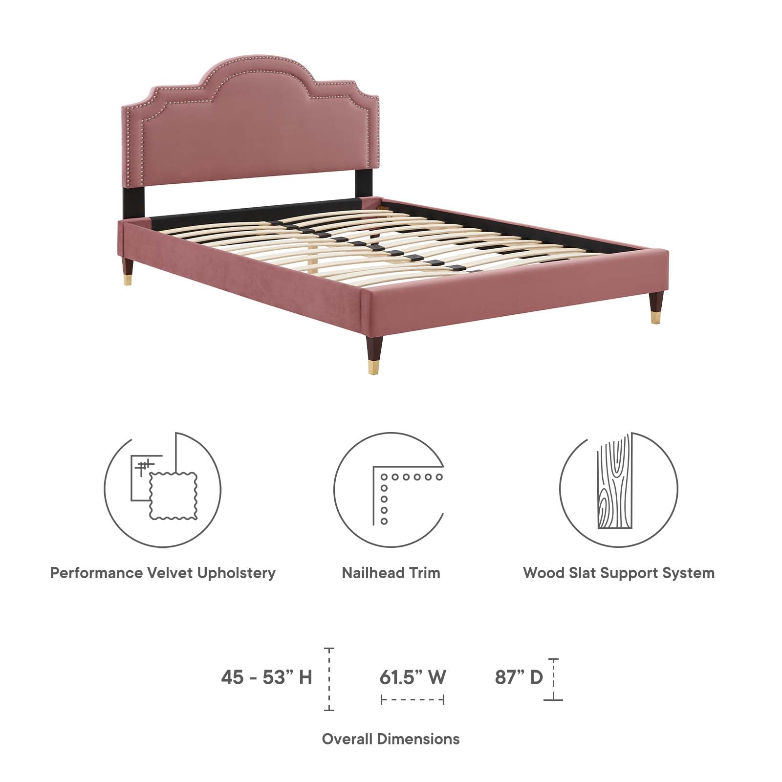 Aviana Performance Velvet Twin Bed By Modway - MOD-6794 | Beds | Modishstore - 21