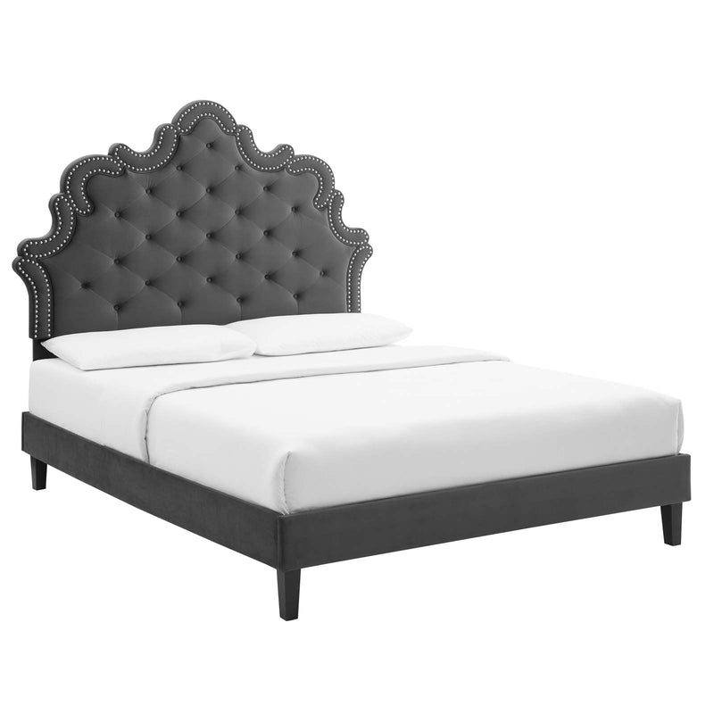 Sasha Button-Tufted Performance Velvet Twin Bed By Modway - MOD-6797 | Beds | Modishstore - 1