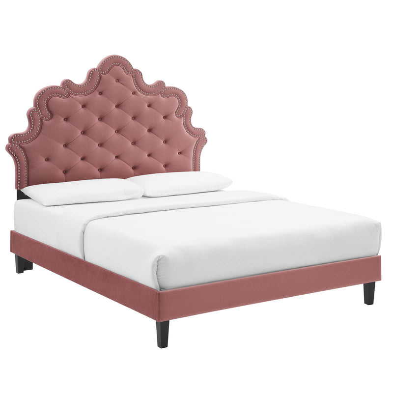 Sasha Button-Tufted Performance Velvet Twin Bed By Modway - MOD-6797 | Beds | Modishstore - 12