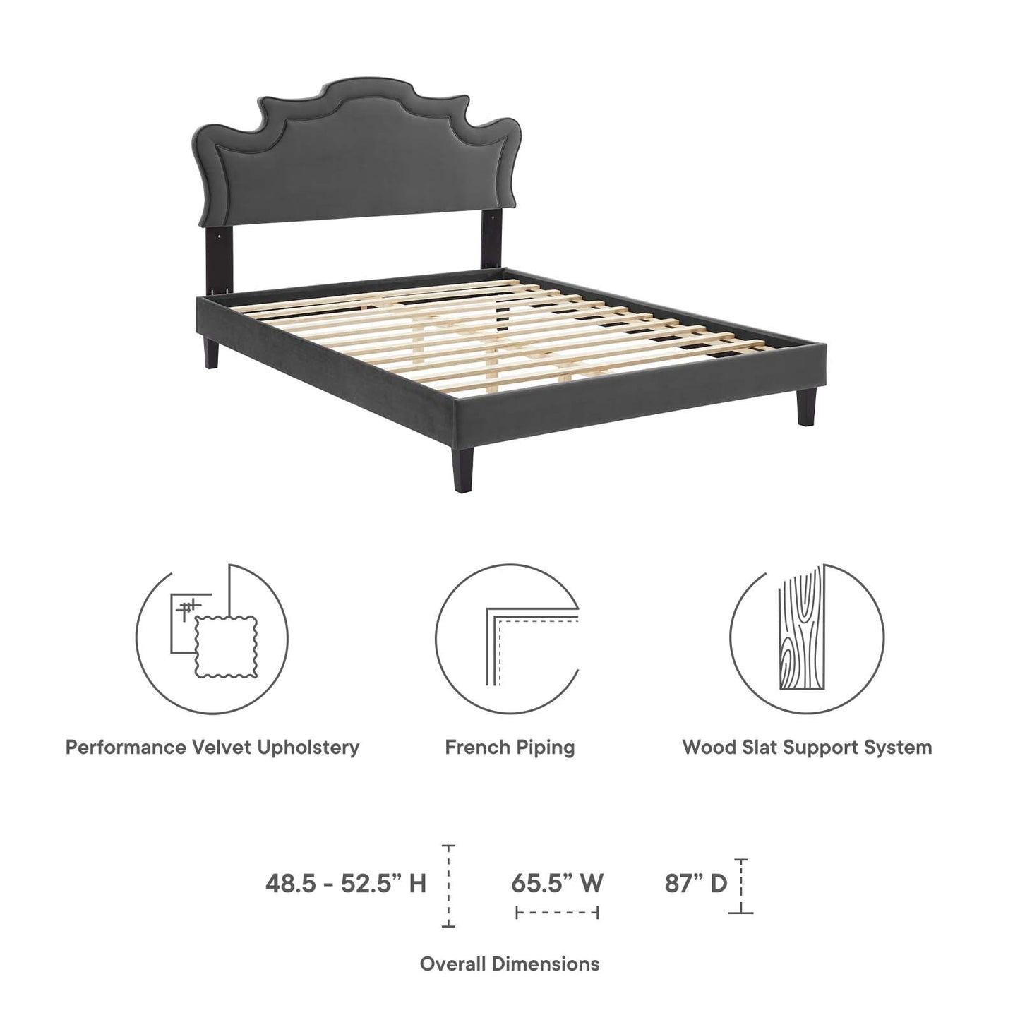 Neena Performance Velvet Twin Bed By Modway - MOD-6800 | Beds | Modishstore - 10