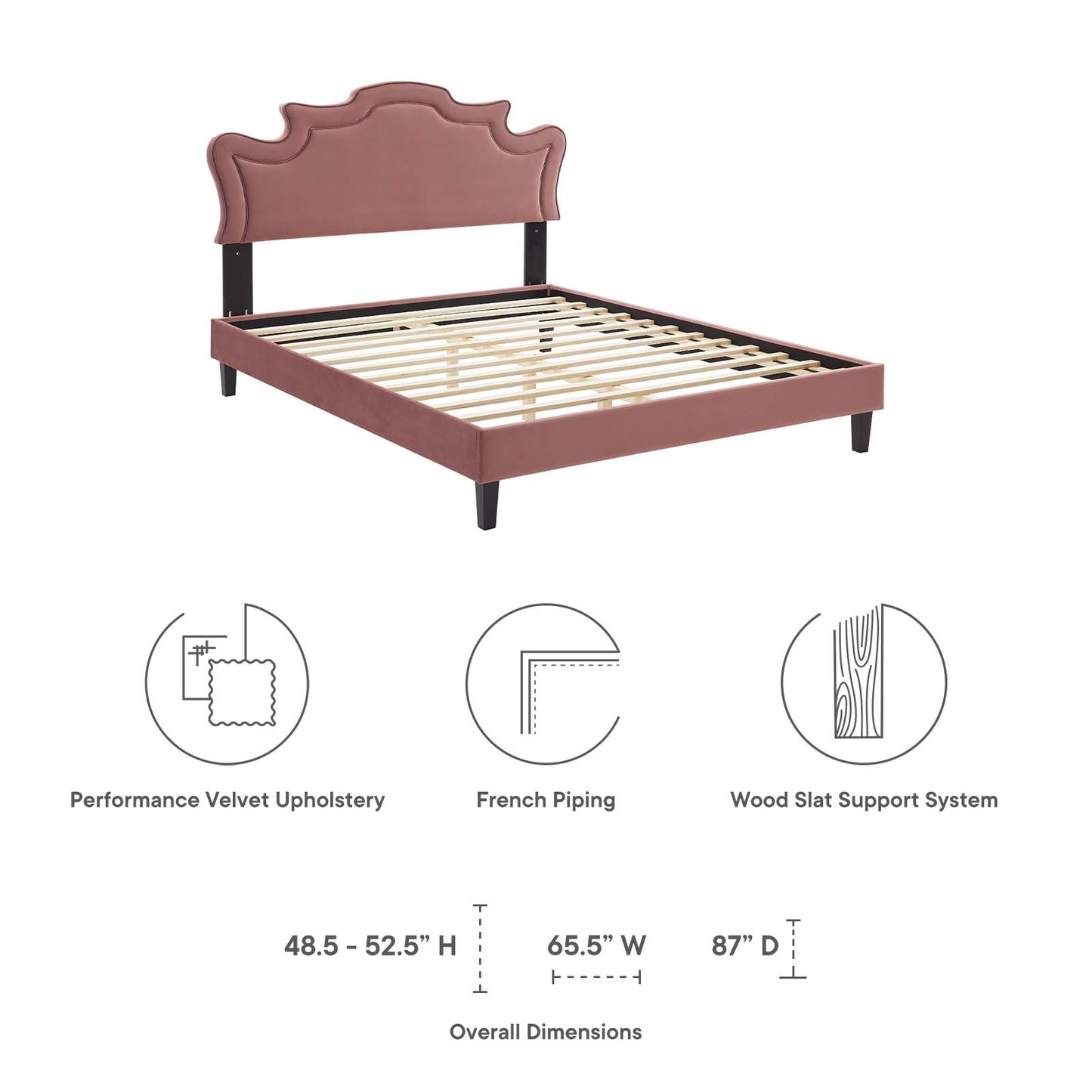 Neena Performance Velvet Twin Bed By Modway - MOD-6800 | Beds | Modishstore - 21