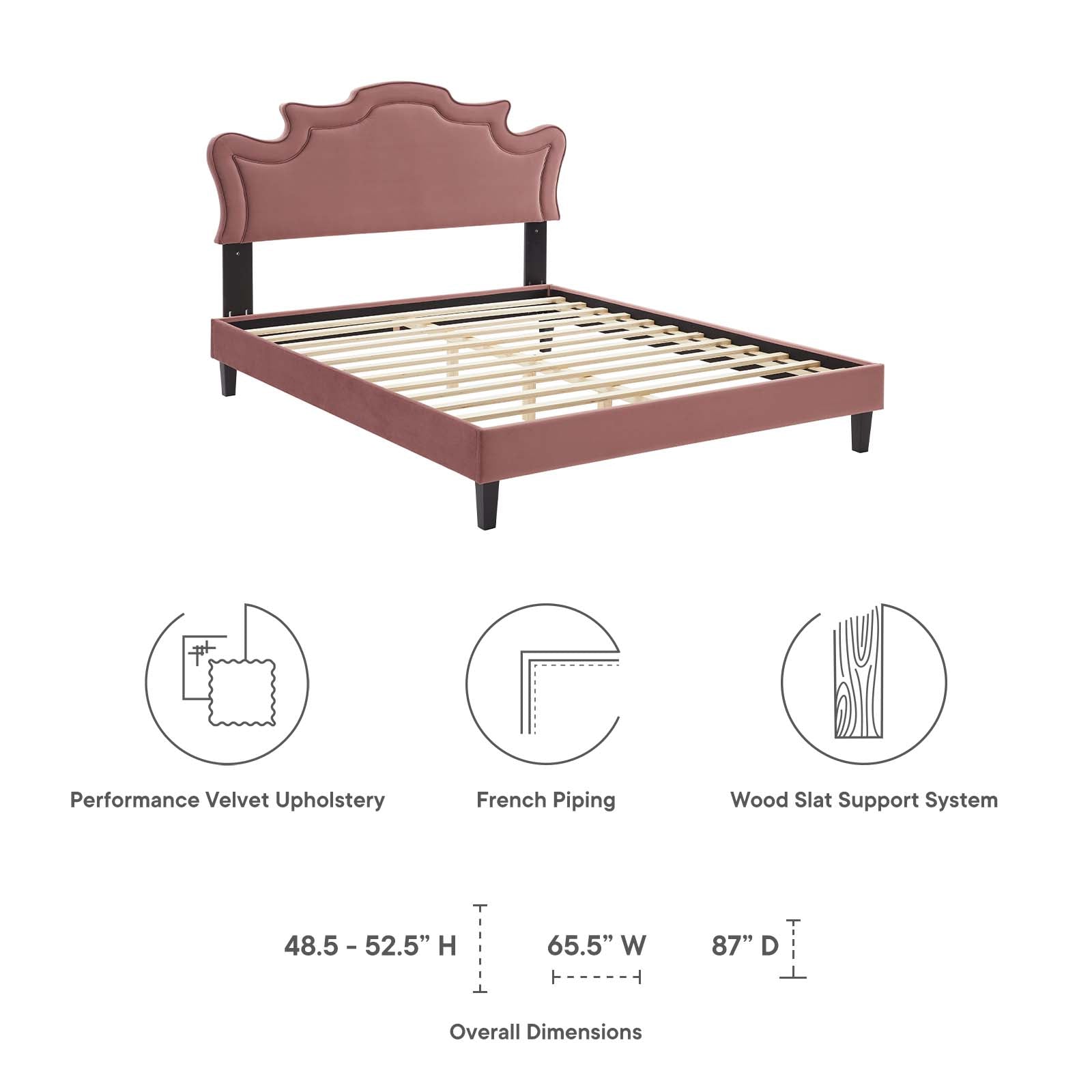 Neena Performance Velvet Twin Bed By Modway - MOD-6800 | Beds | Modishstore - 21