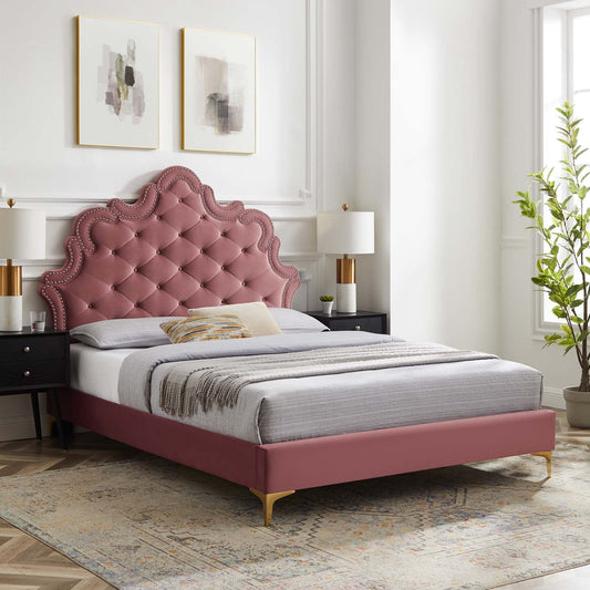 Sasha Button-Tufted Performance Velvet Full Bed By Modway - MOD-6802 | Beds | Modishstore - 1