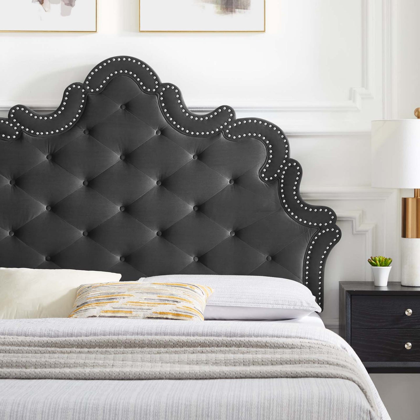 Sasha Button-Tufted Performance Velvet Queen Bed By Modway - MOD-6817 | Beds | Modishstore - 3