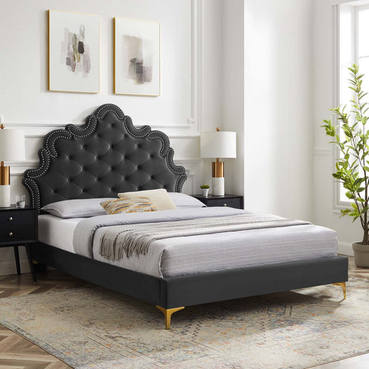 Sasha Button-Tufted Performance Velvet Queen Bed By Modway - MOD-6817 | Beds | Modishstore - 1