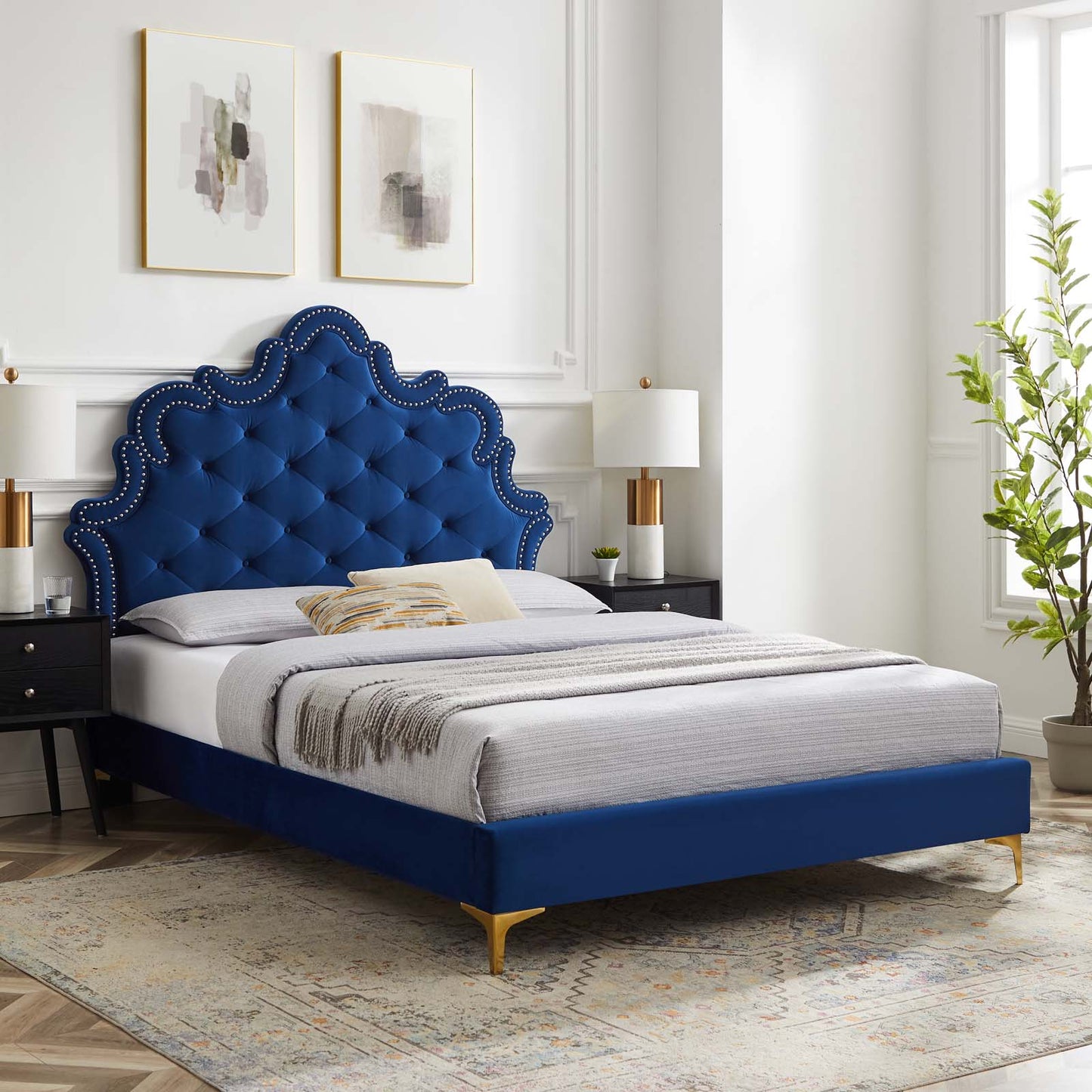 Sasha Button-Tufted Performance Velvet Queen Bed By Modway - MOD-6817 | Beds | Modishstore - 23