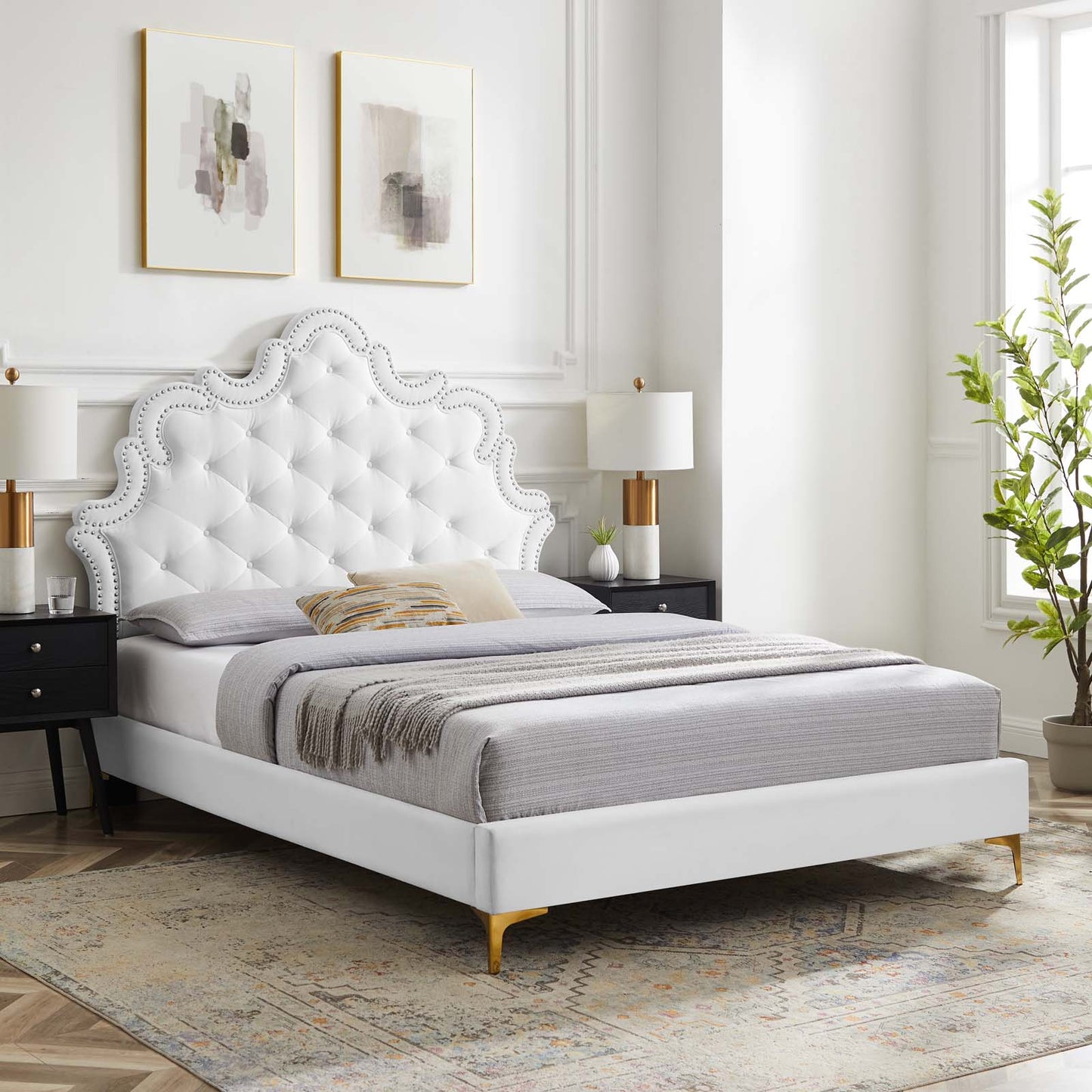 Sasha Button-Tufted Performance Velvet Queen Bed By Modway - MOD-6817 | Beds | Modishstore - 34