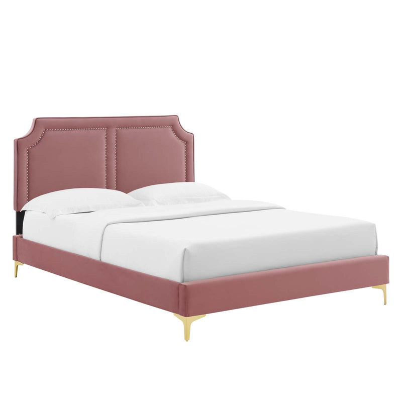 Novi Performance Velvet Queen Bed By Modway - MOD-6818 | Beds | Modishstore - 13