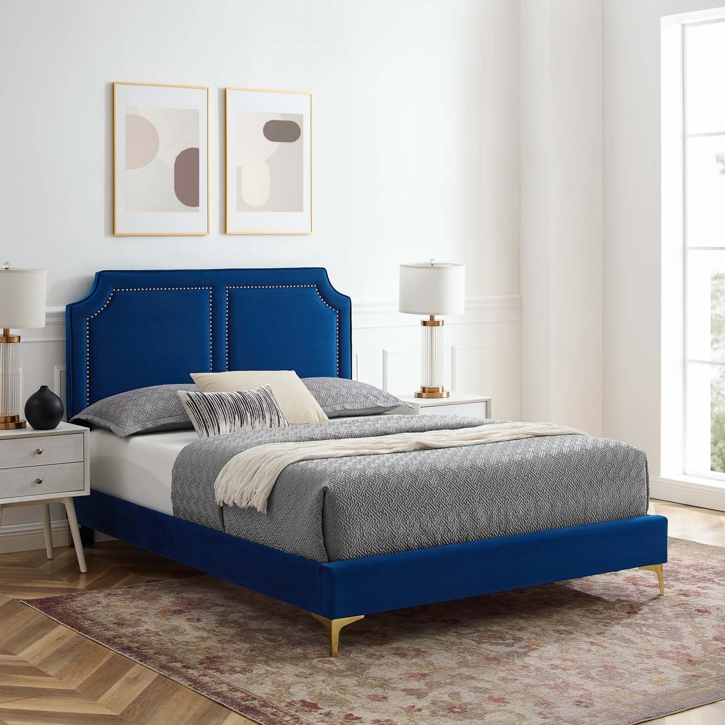 Novi Performance Velvet Queen Bed By Modway - MOD-6818 | Beds | Modishstore - 23