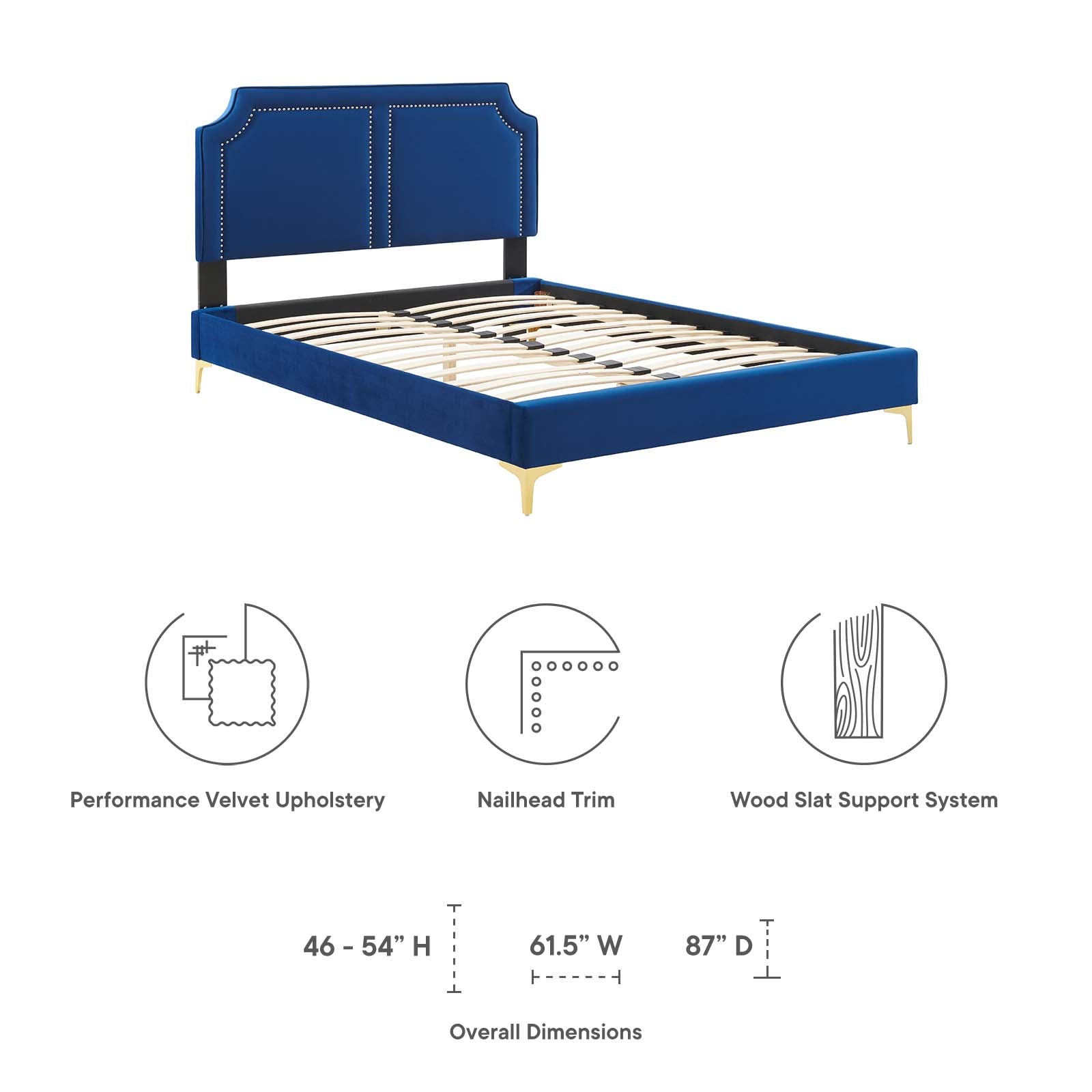 Novi Performance Velvet Queen Bed By Modway - MOD-6818 | Beds | Modishstore - 32