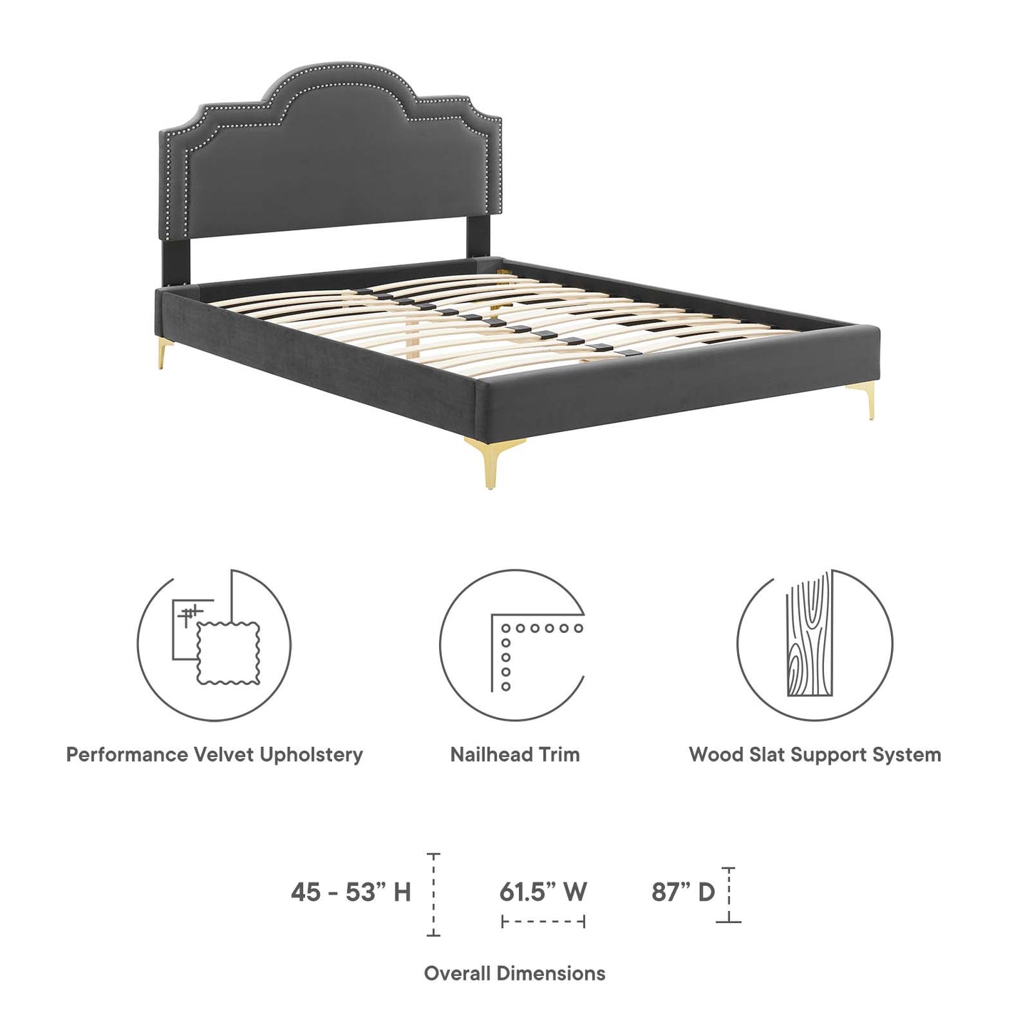 Aviana Performance Velvet Queen Bed By Modway - MOD-6819 | Beds | Modishstore - 10