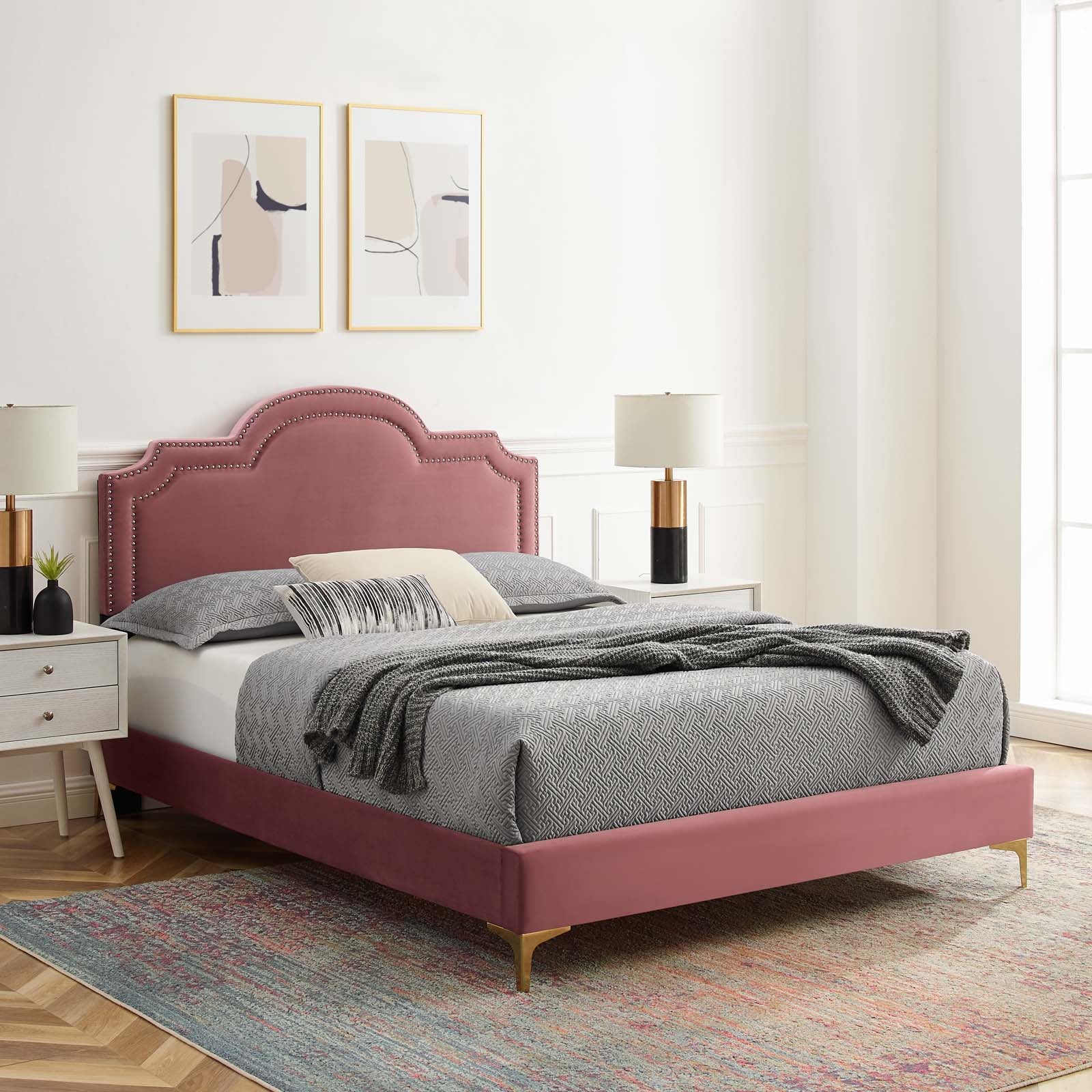 Aviana Performance Velvet Queen Bed By Modway - MOD-6819 | Beds | Modishstore - 12