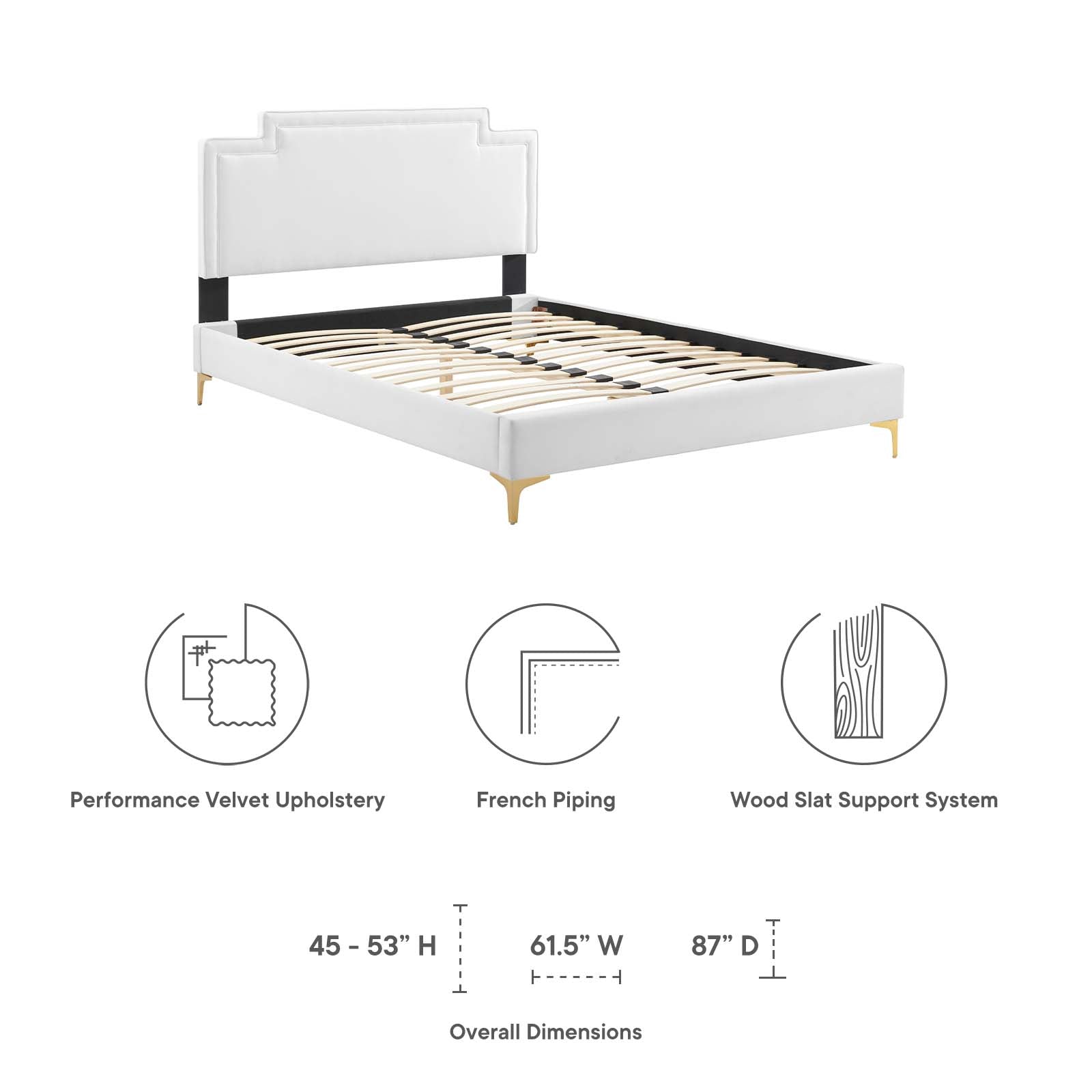 Liva Performance Velvet Queen Bed By Modway - MOD-6821 | Beds | Modishstore - 43