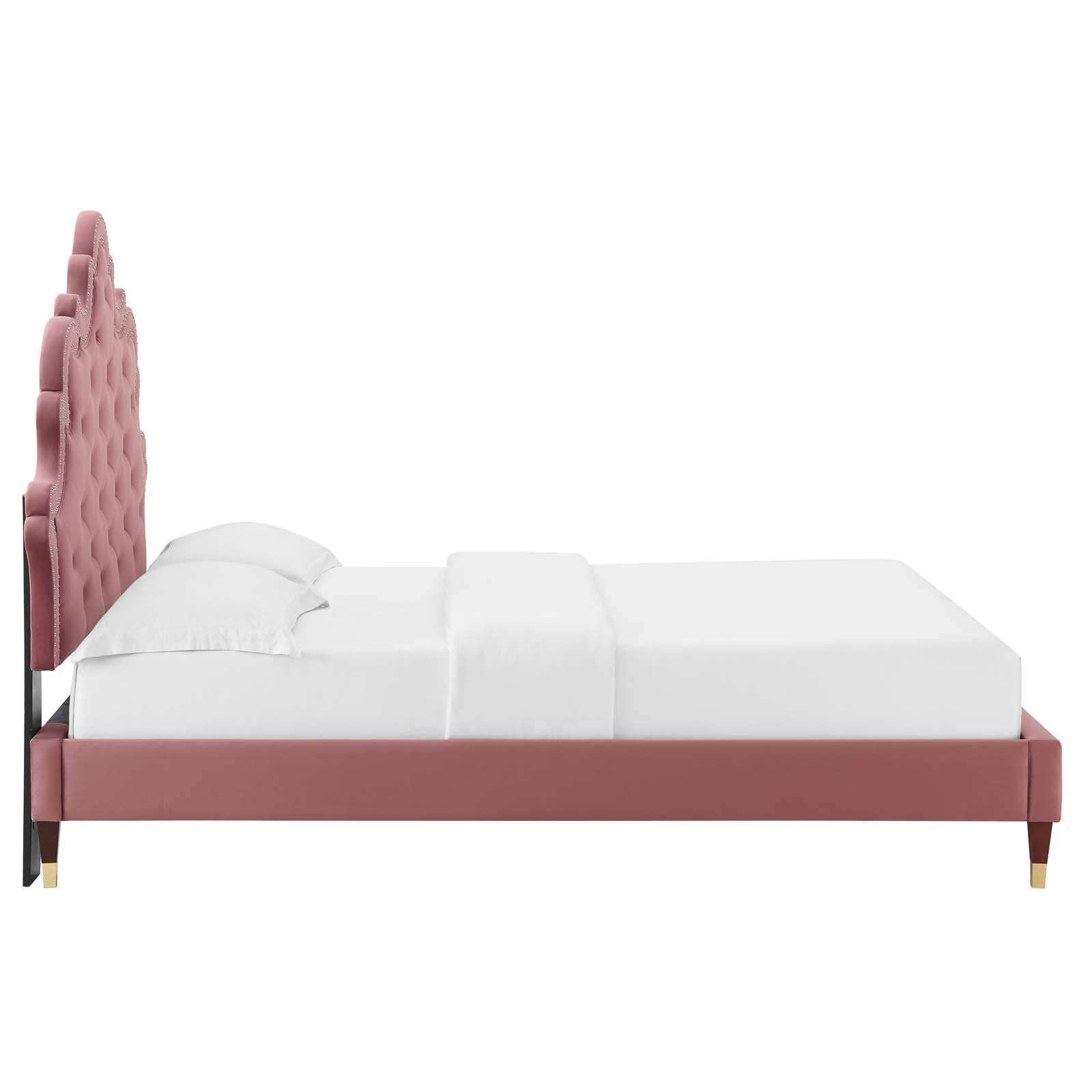 Sasha Button-Tufted Performance Velvet Queen Bed By Modway - MOD-6822 | Beds | Modishstore - 6