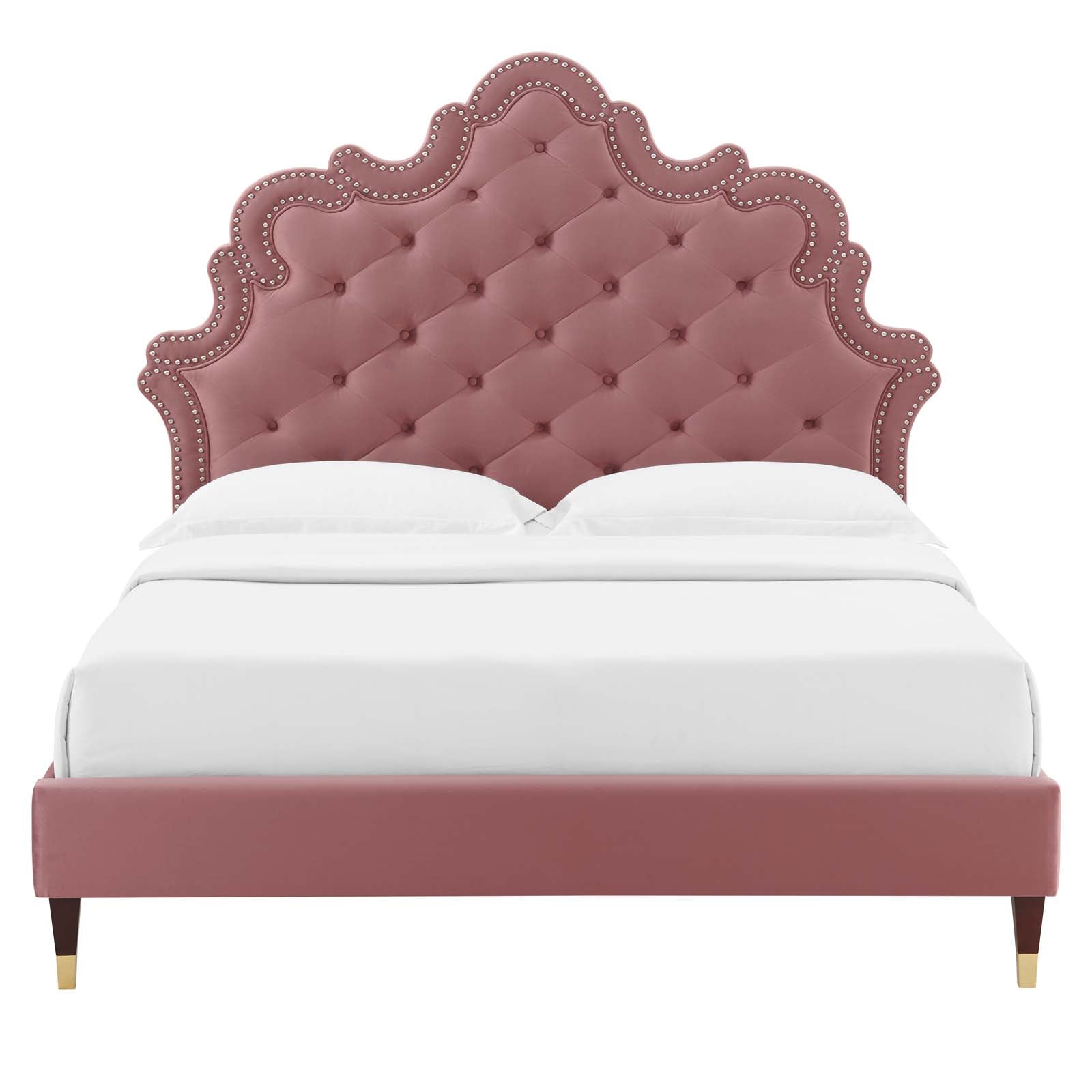 Sasha Button-Tufted Performance Velvet Queen Bed By Modway - MOD-6822 | Beds | Modishstore - 7