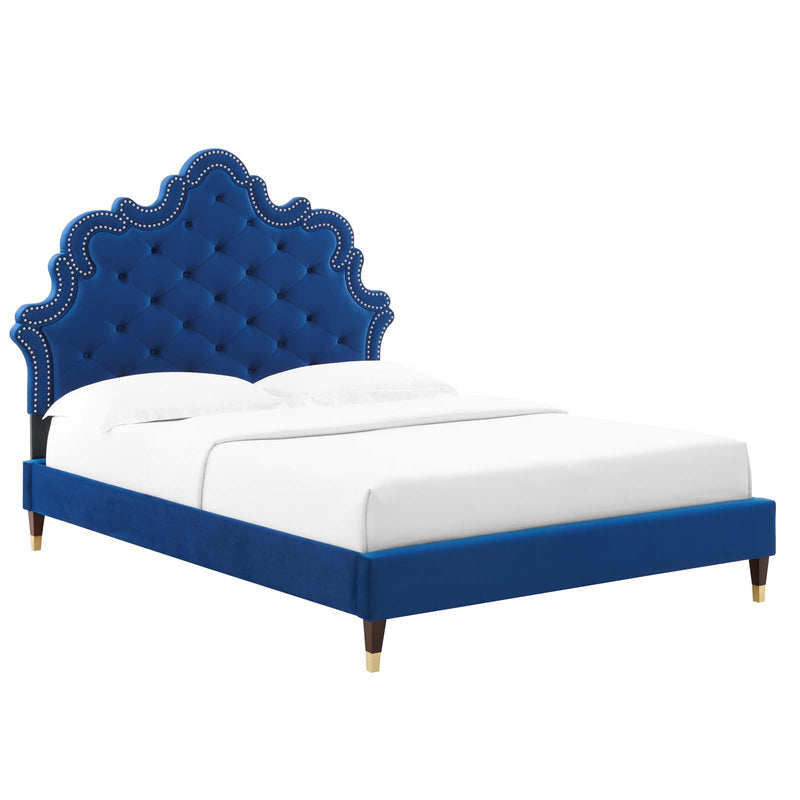 Sasha Button-Tufted Performance Velvet Queen Bed By Modway - MOD-6822 | Beds | Modishstore - 13