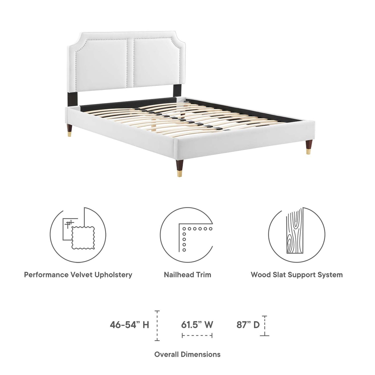 Novi Performance Velvet Queen Bed By Modway - MOD-6823 | Beds | Modishstore - 43