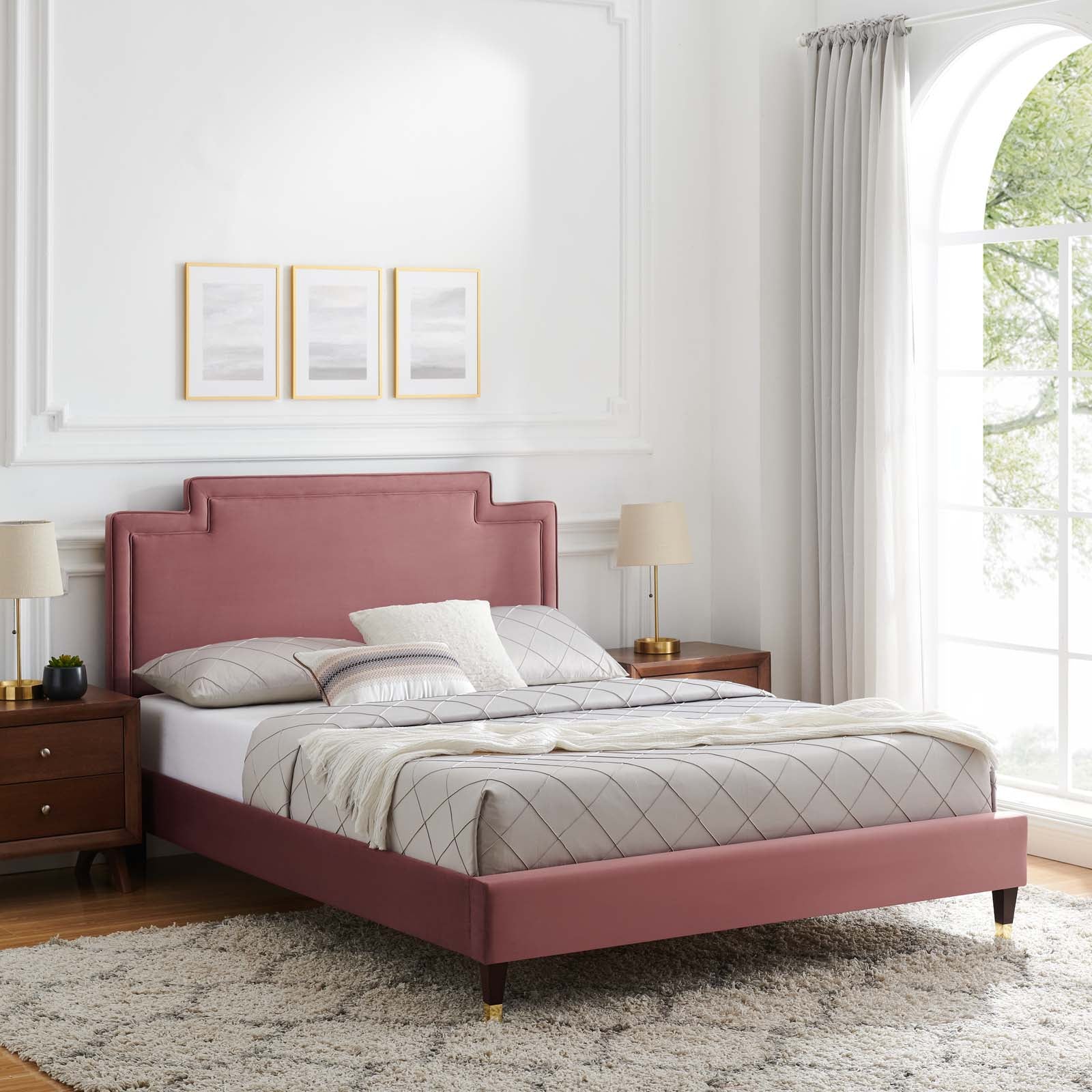 Liva Performance Velvet Queen Bed By Modway - MOD-6826 | Beds | Modishstore - 12