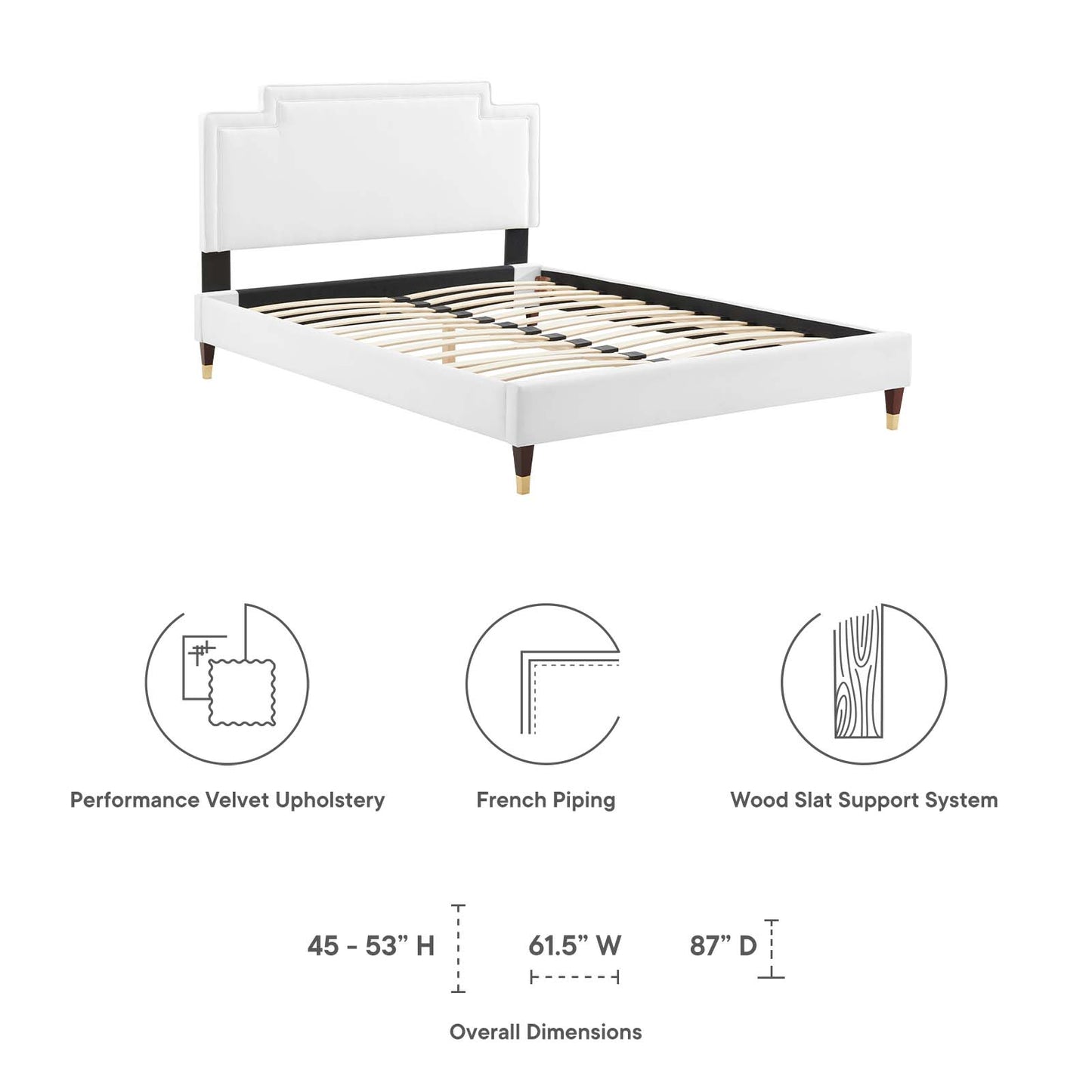 Liva Performance Velvet Queen Bed By Modway - MOD-6826 | Beds | Modishstore - 43